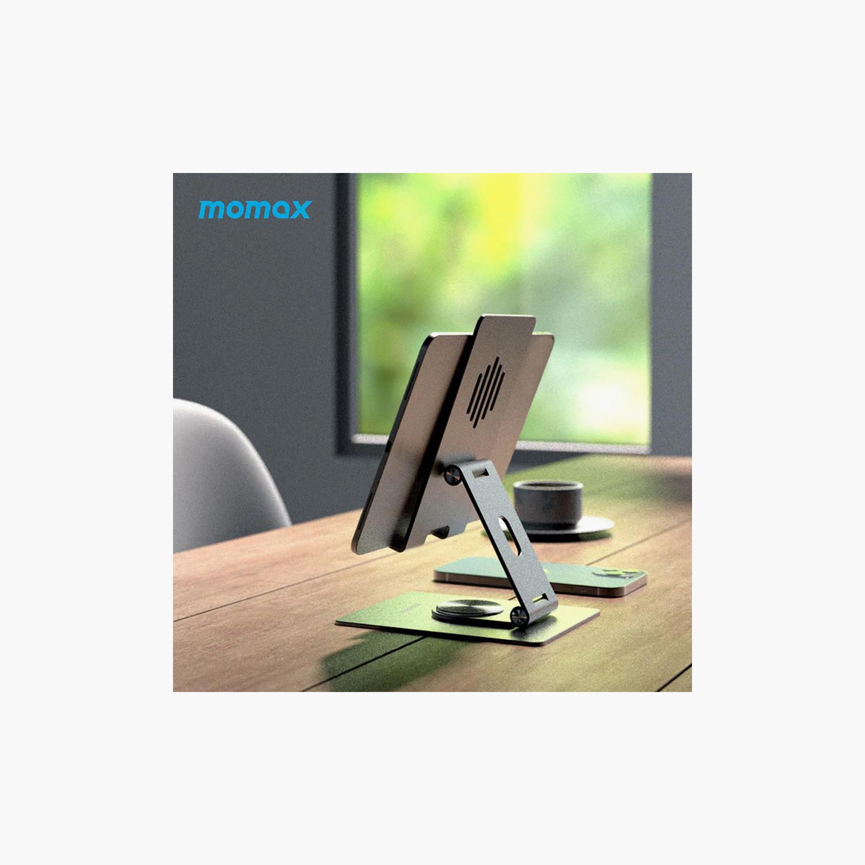 Momax Fold and Rotatable Phone and Tablet Stand 360-degree rotatable Aluminium Alloy - Grey | KH5E-electronics-accessories-computeraccesories-image-4