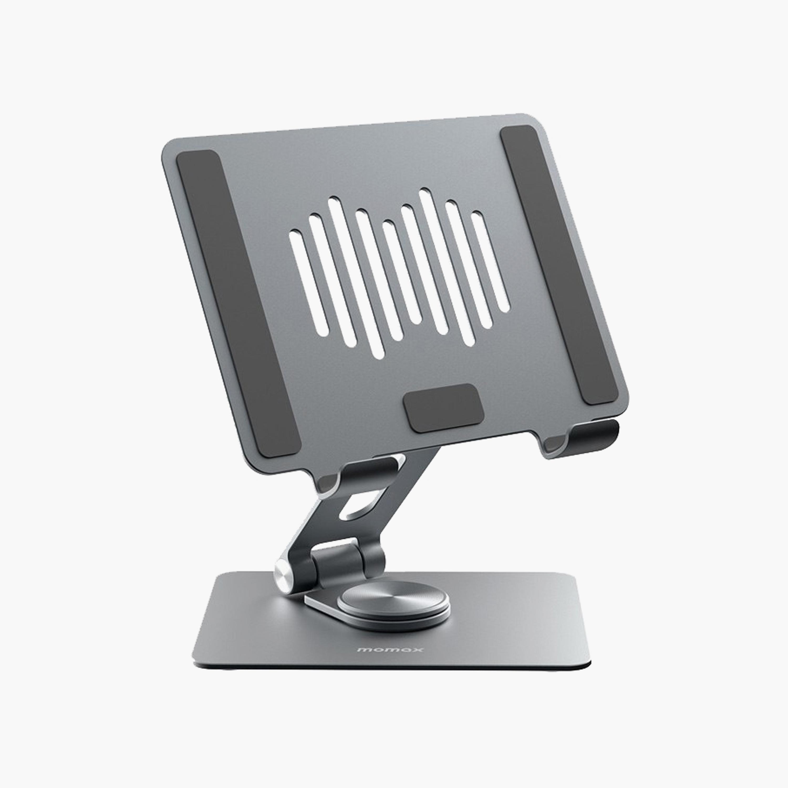 Momax Foldable & Rotatable Tablet Stand, 360° Rotation, Aluminium Alloy - Grey | KH8E-electronics-accessories-computeraccesories-image-1