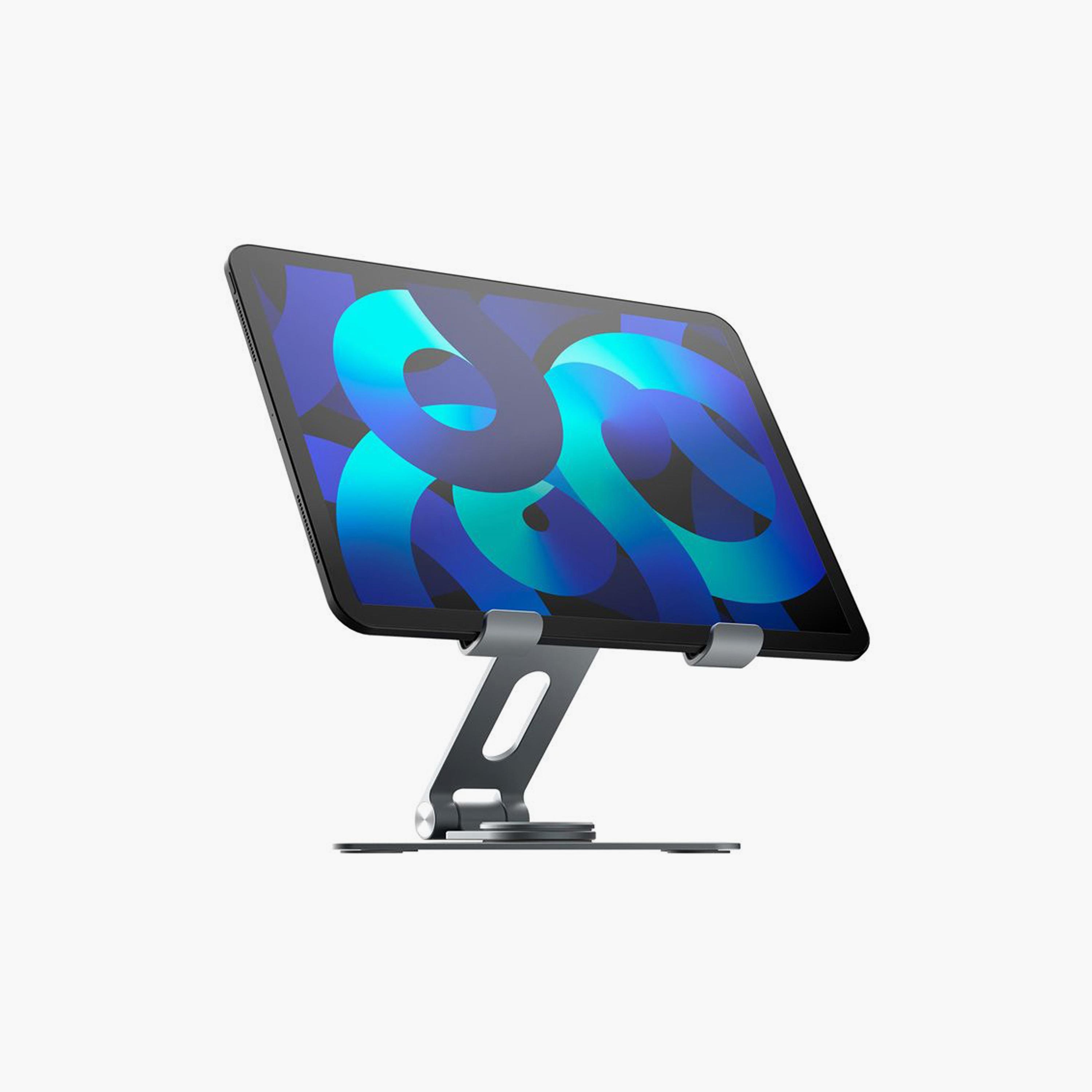 Momax Foldable & Rotatable Tablet Stand, 360° Rotation, Aluminium Alloy - Grey | KH8E-electronics-accessories-computeraccesories-image-2