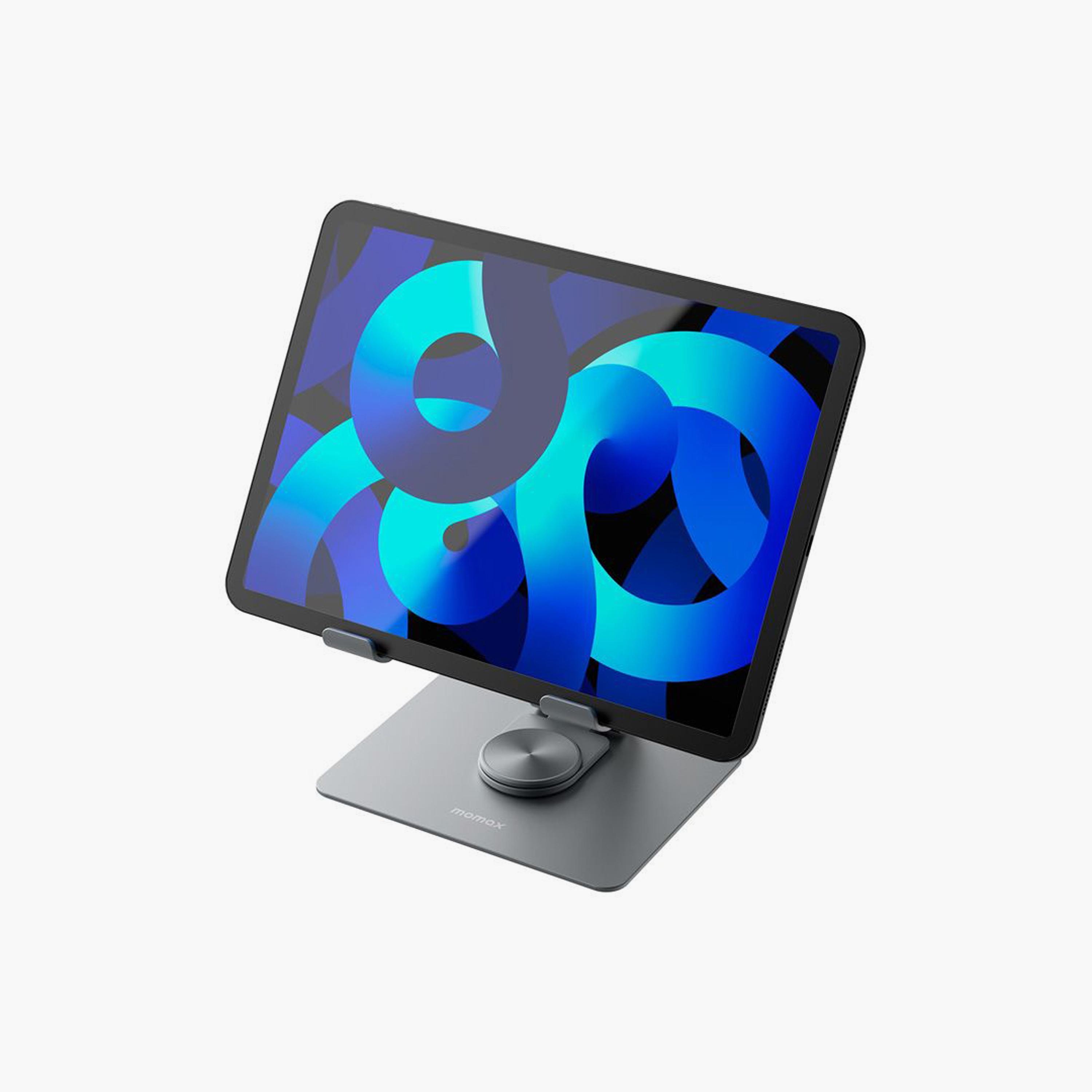 Momax Foldable & Rotatable Tablet Stand, 360° Rotation, Aluminium Alloy - Grey | KH8E-electronics-accessories-computeraccesories-image-4