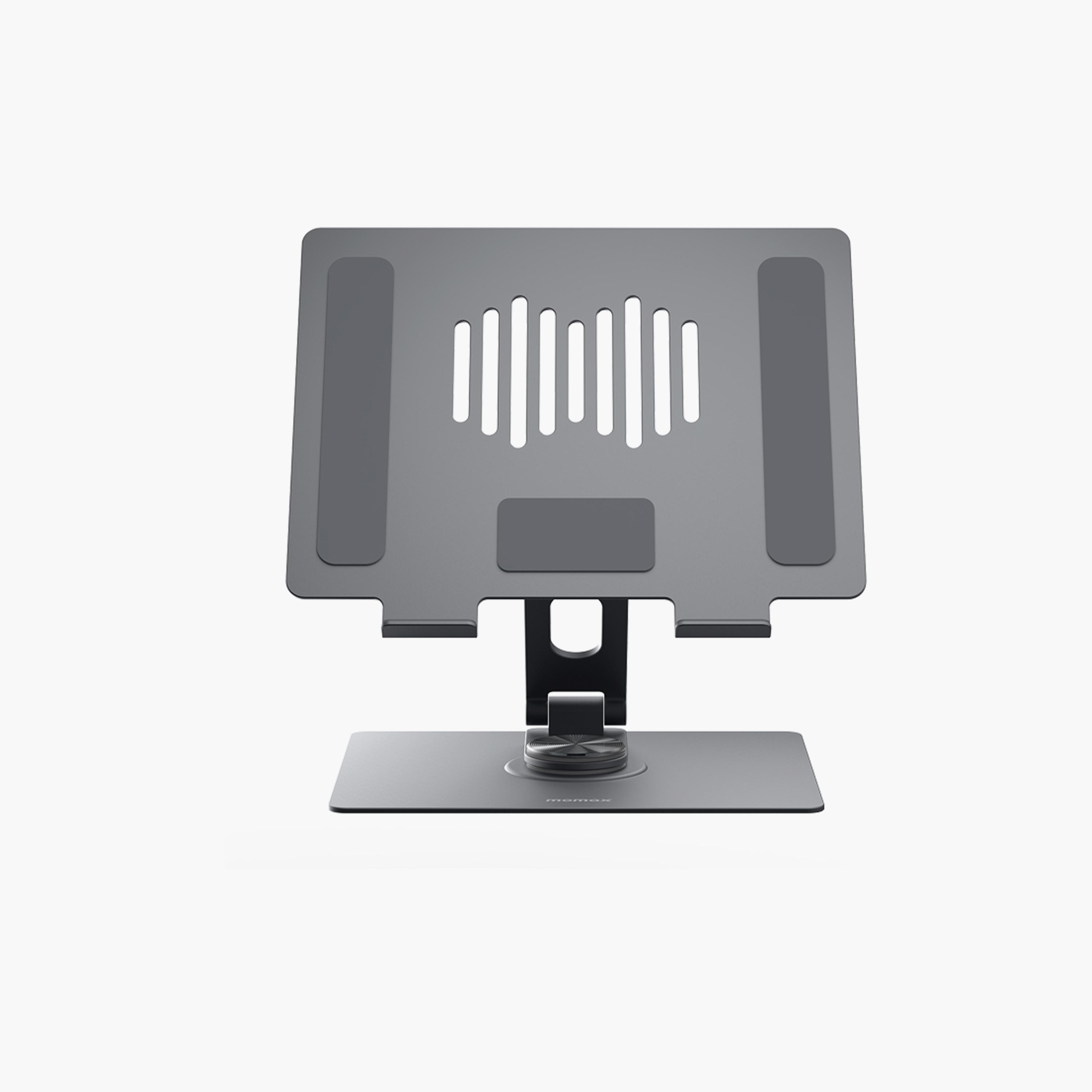 Momax Foldable & Rotatable Tablet/Laptop Stand, 360° Rotation, Aluminium Alloy - Grey | KH10E-electronics-accessories-computeraccesories-image-2