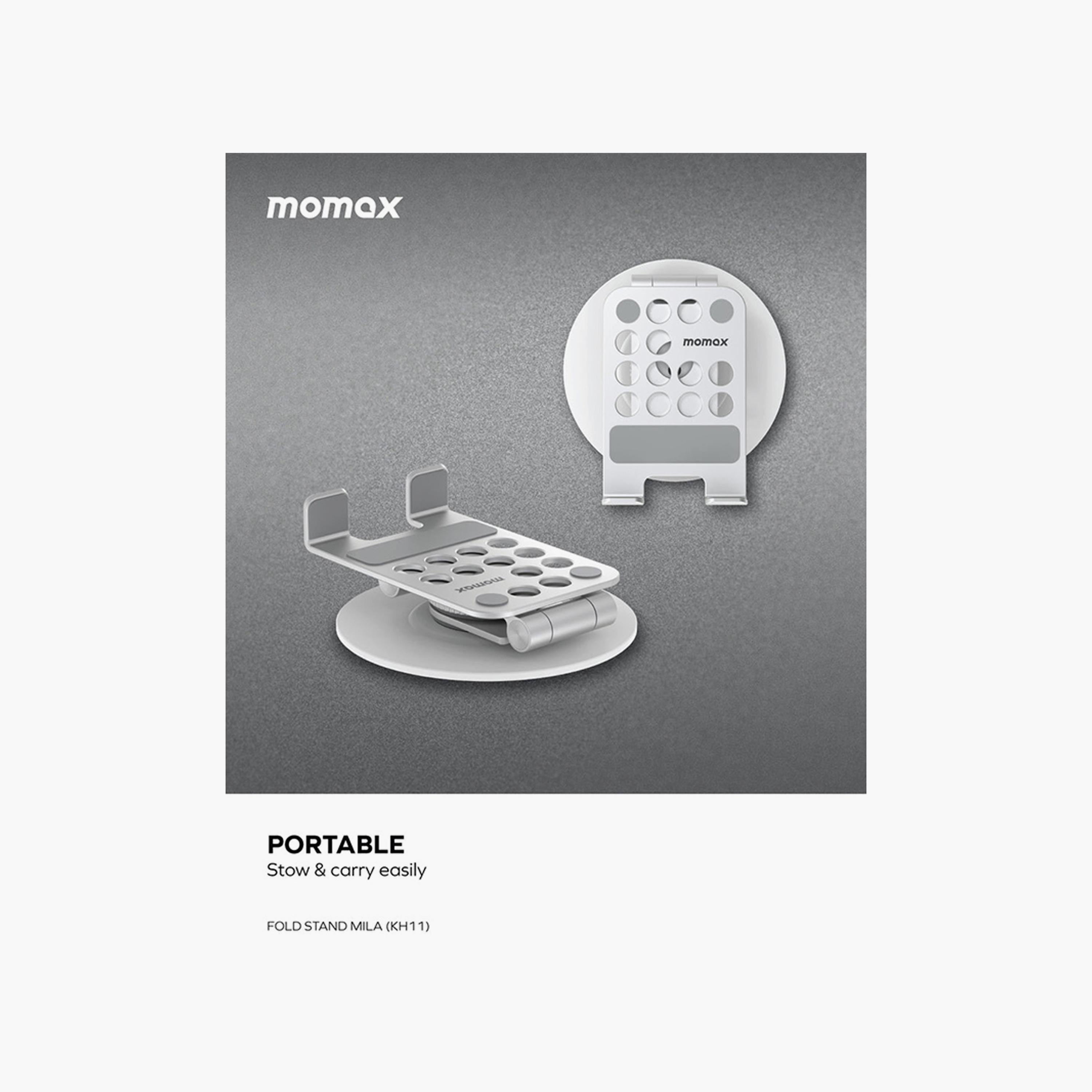 Momax Fold Stand Mila Rotatable Phone Stand - Silver | KH11SHK1-electronics-accessories-computeraccesories-image-6