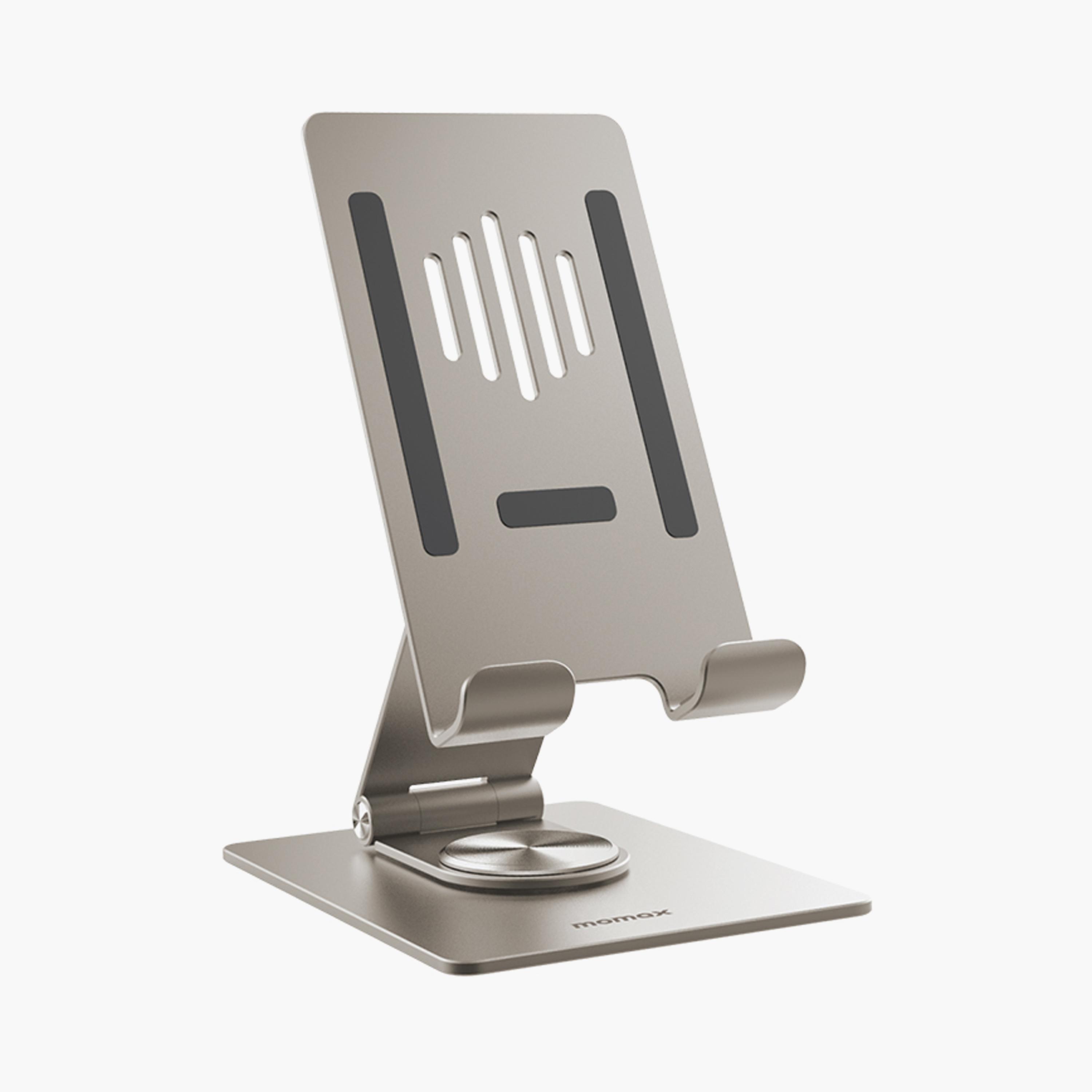 Momax Fold and Rotatable Phone and Tablet Stand Aluminium Alloy - Titanium | KH5L1-electronics-accessories-computeraccesories-image-1