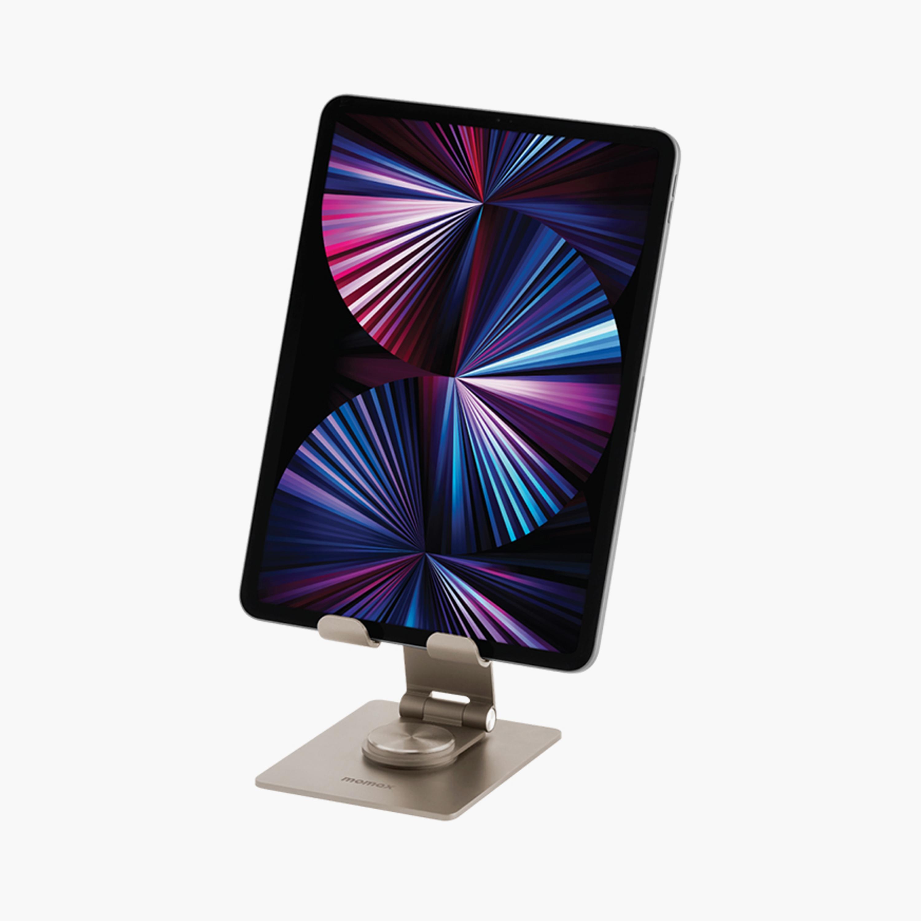 Momax Fold and Rotatable Phone and Tablet Stand Aluminium Alloy - Titanium | KH5L1-electronics-accessories-computeraccesories-image-3