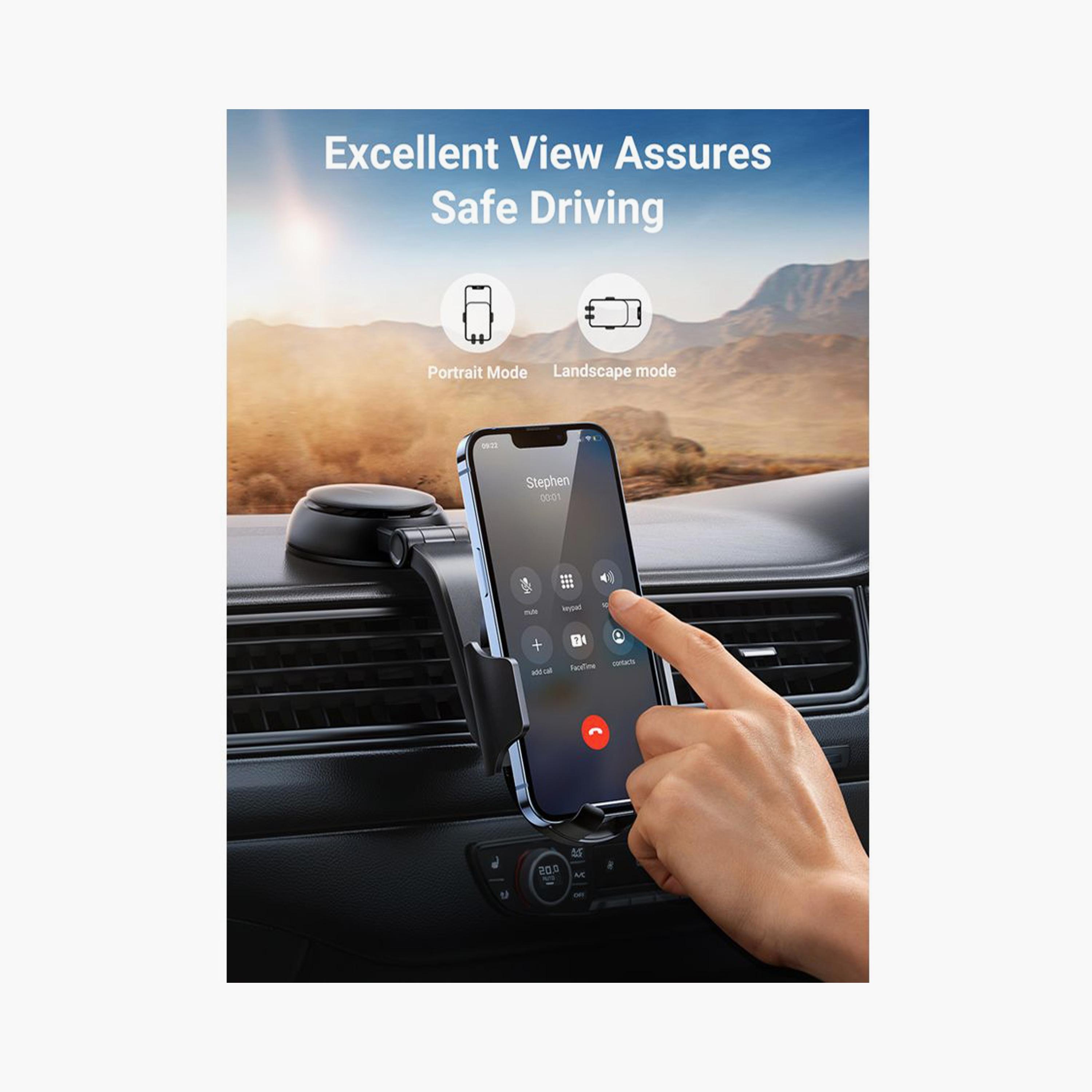 UGREEN Waterfall-Shaped Suction Cup Phone Mount - Black | 20473-electronics-accessories-mobileaccesories-image-2