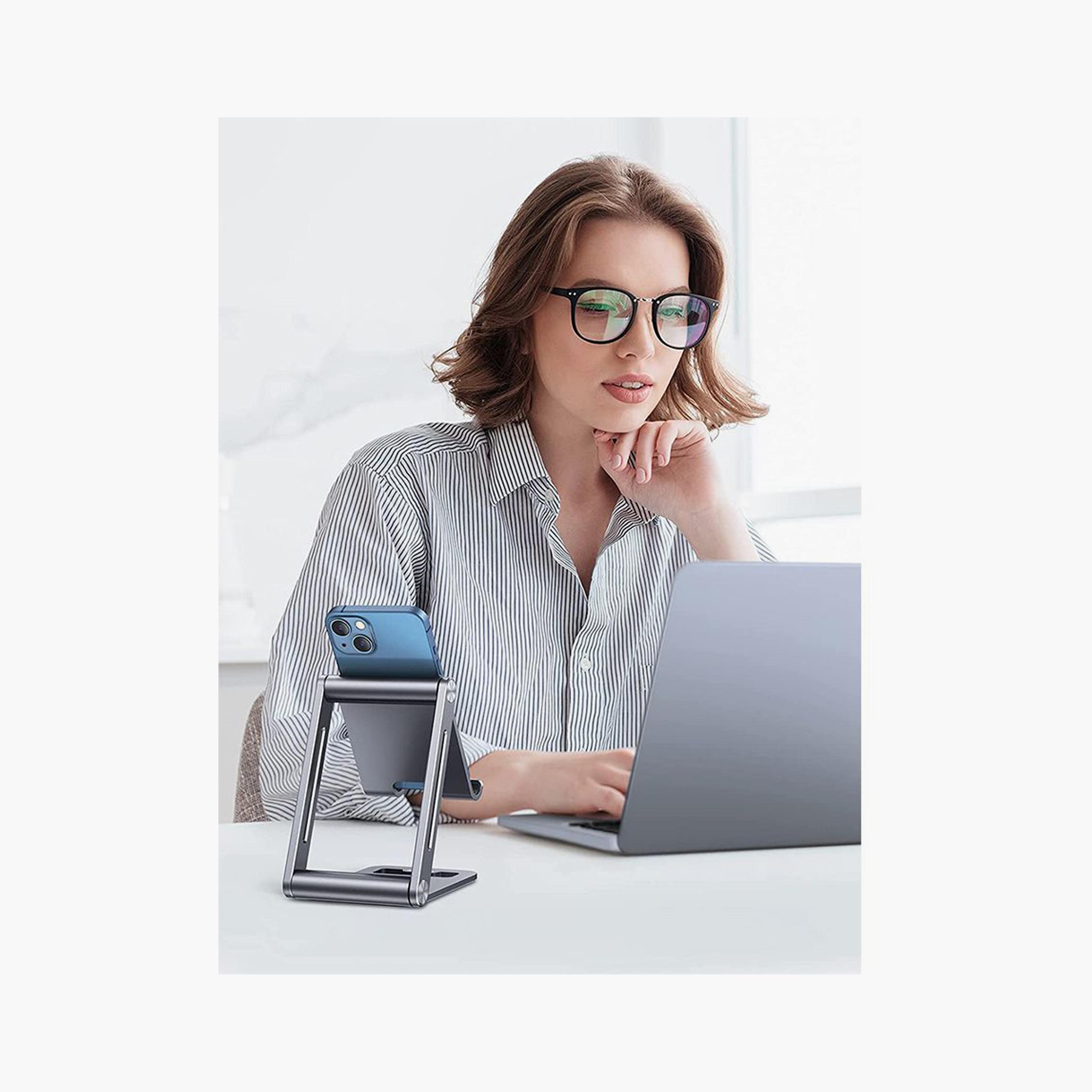 UGREEN Phone Adjustable Aluminium Holder with Roller - Grey | 80708-electronics-accessories-mobileaccesories-image-3