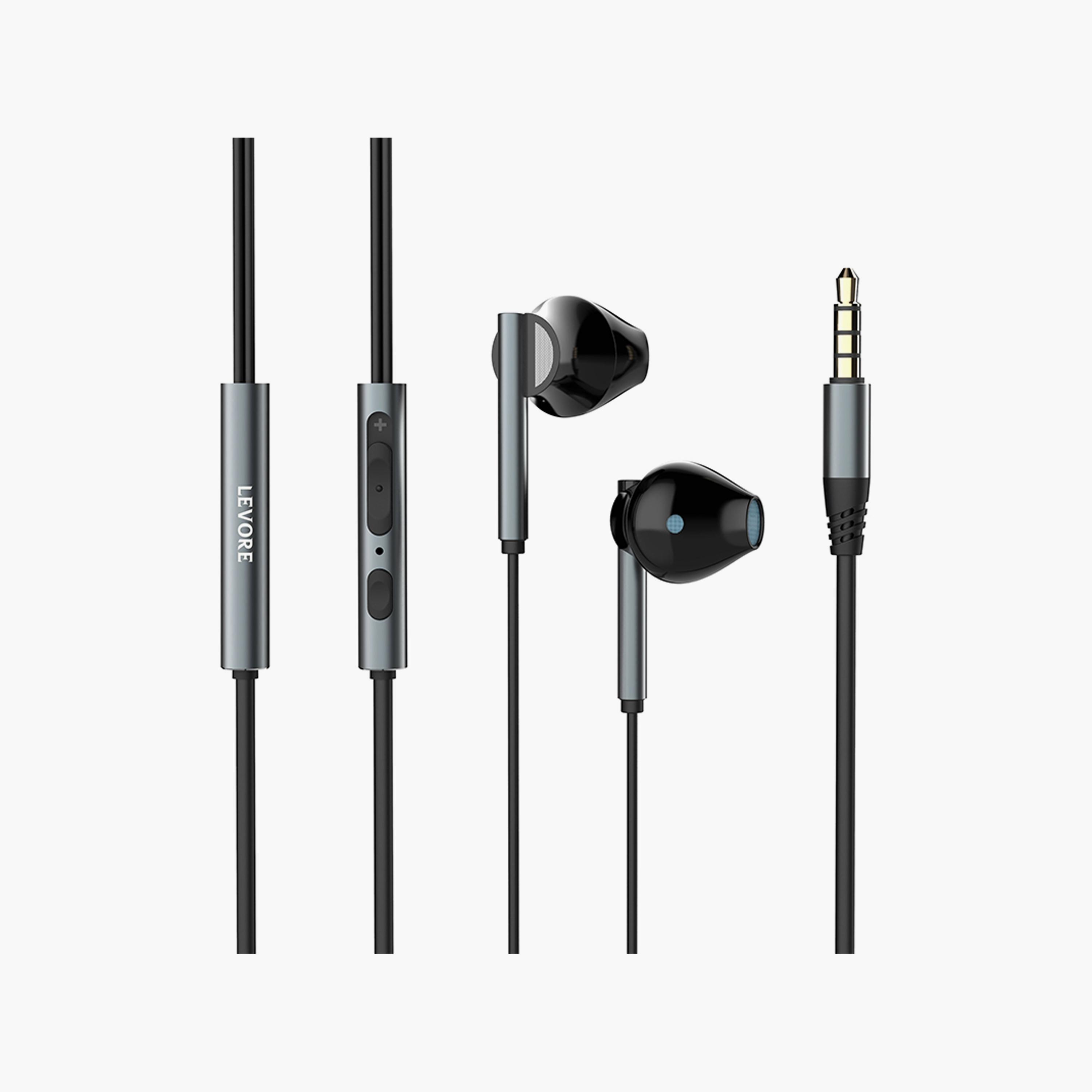 Levore Wired Earphone with 3.5mm Connector- Black | LEW11-BK-electronics-headphonesandearphones-image-1