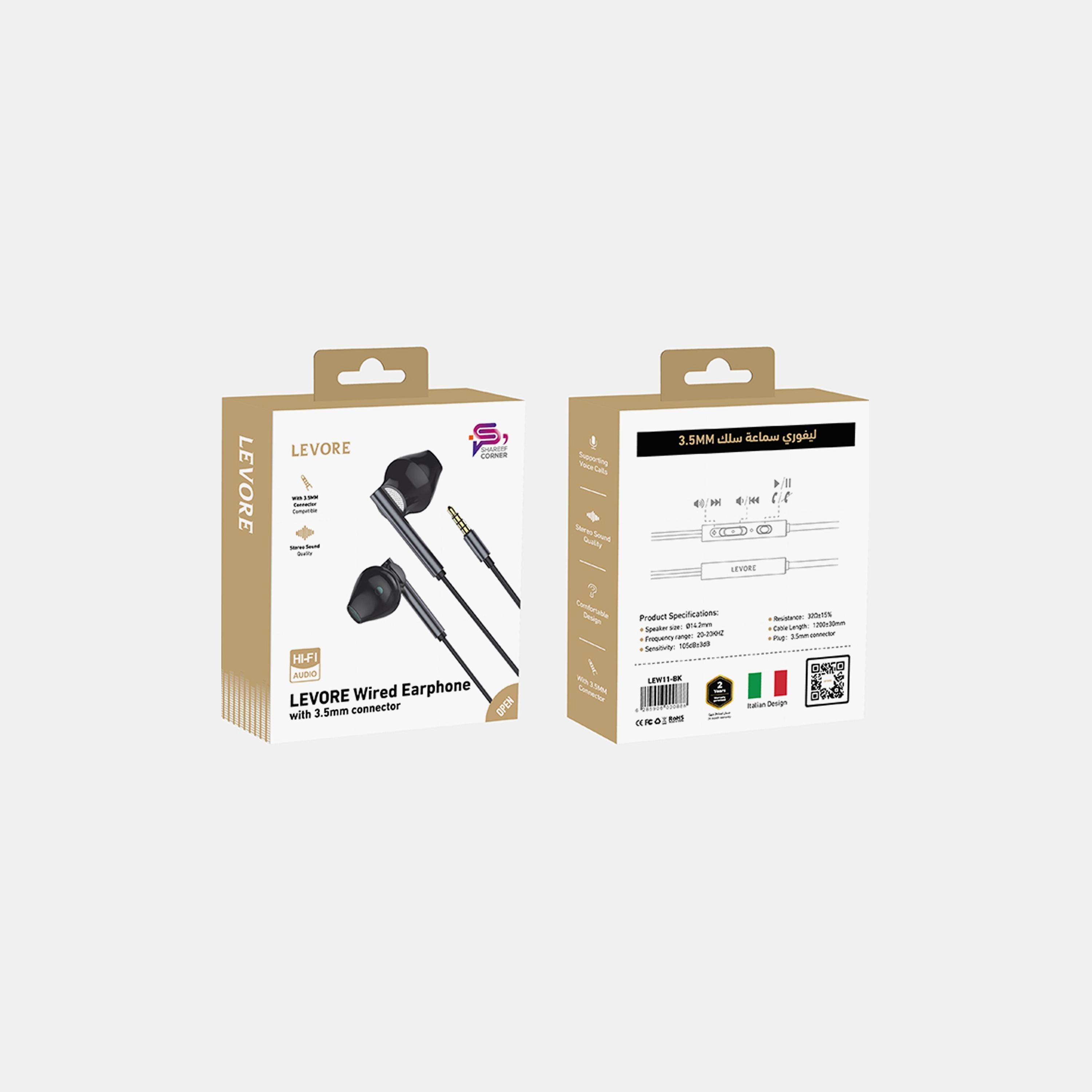 Levore Wired Earphone with Type-c Connector- Black | LEW31-BK-electronics-headphonesandearphones-image-2