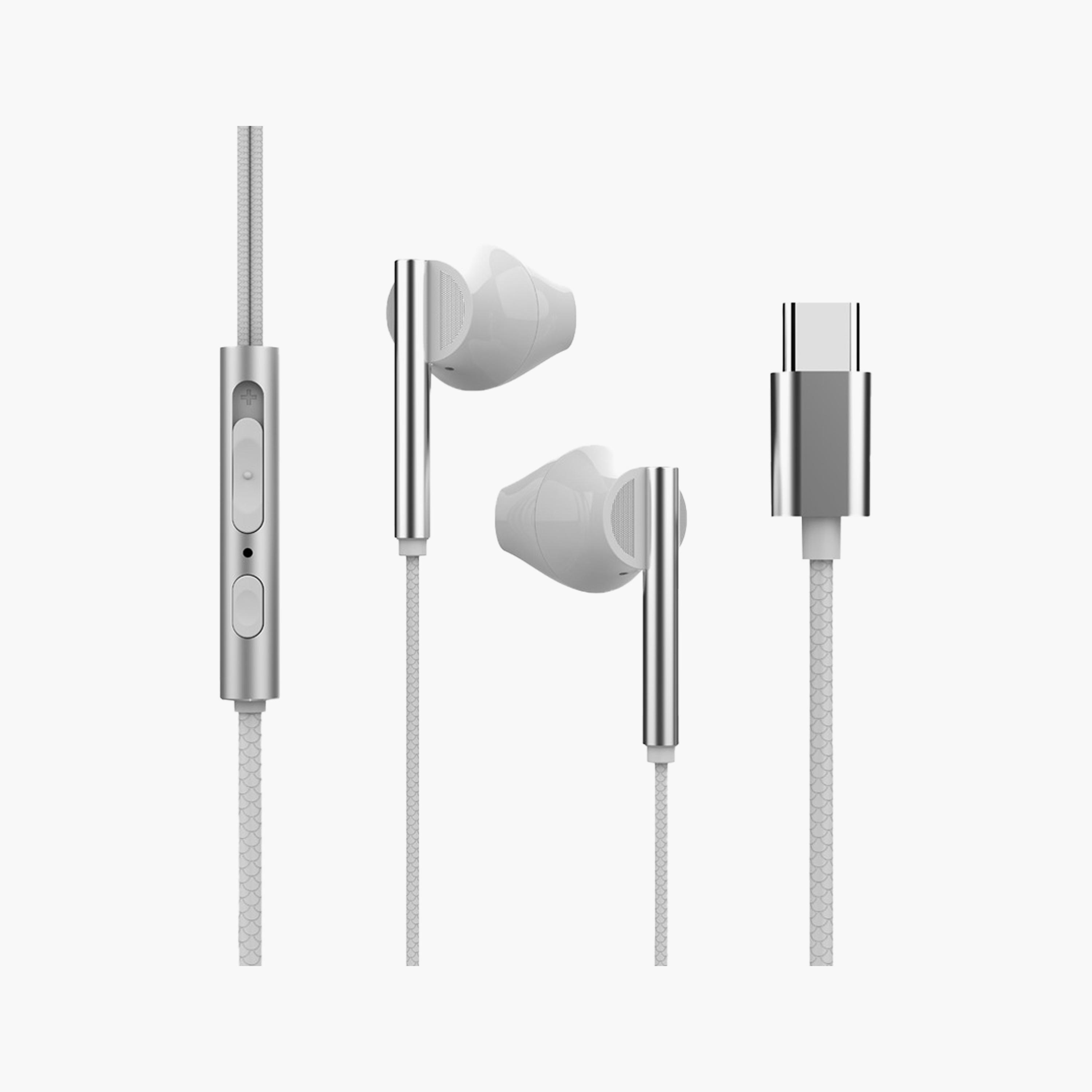 Levore Wired Earphone with USB-C Connector - White | LEW31-WH-electronics-headphonesandearphones-image-1