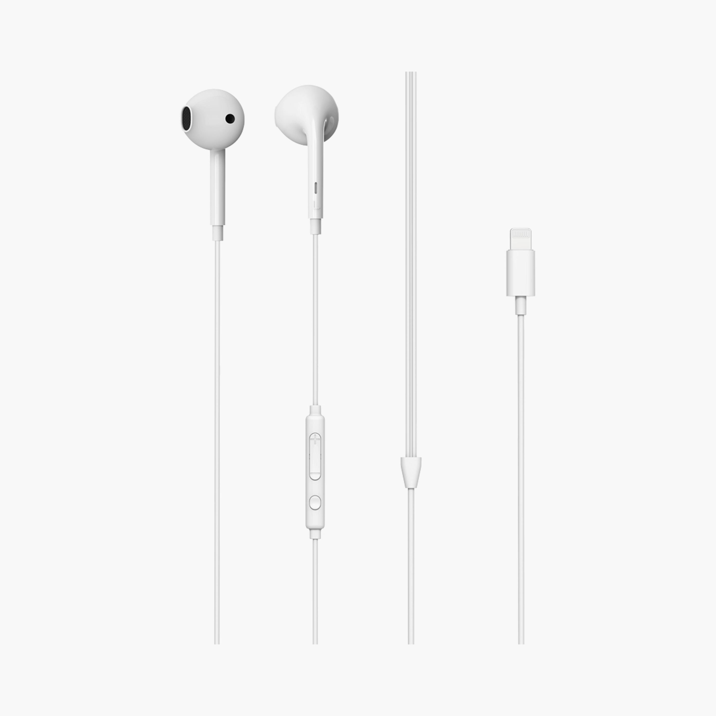 Levore Wired Earphones with MFI Lightning Connector 1.2m - White | LEW21-electronics-headphonesandearphones-image-1
