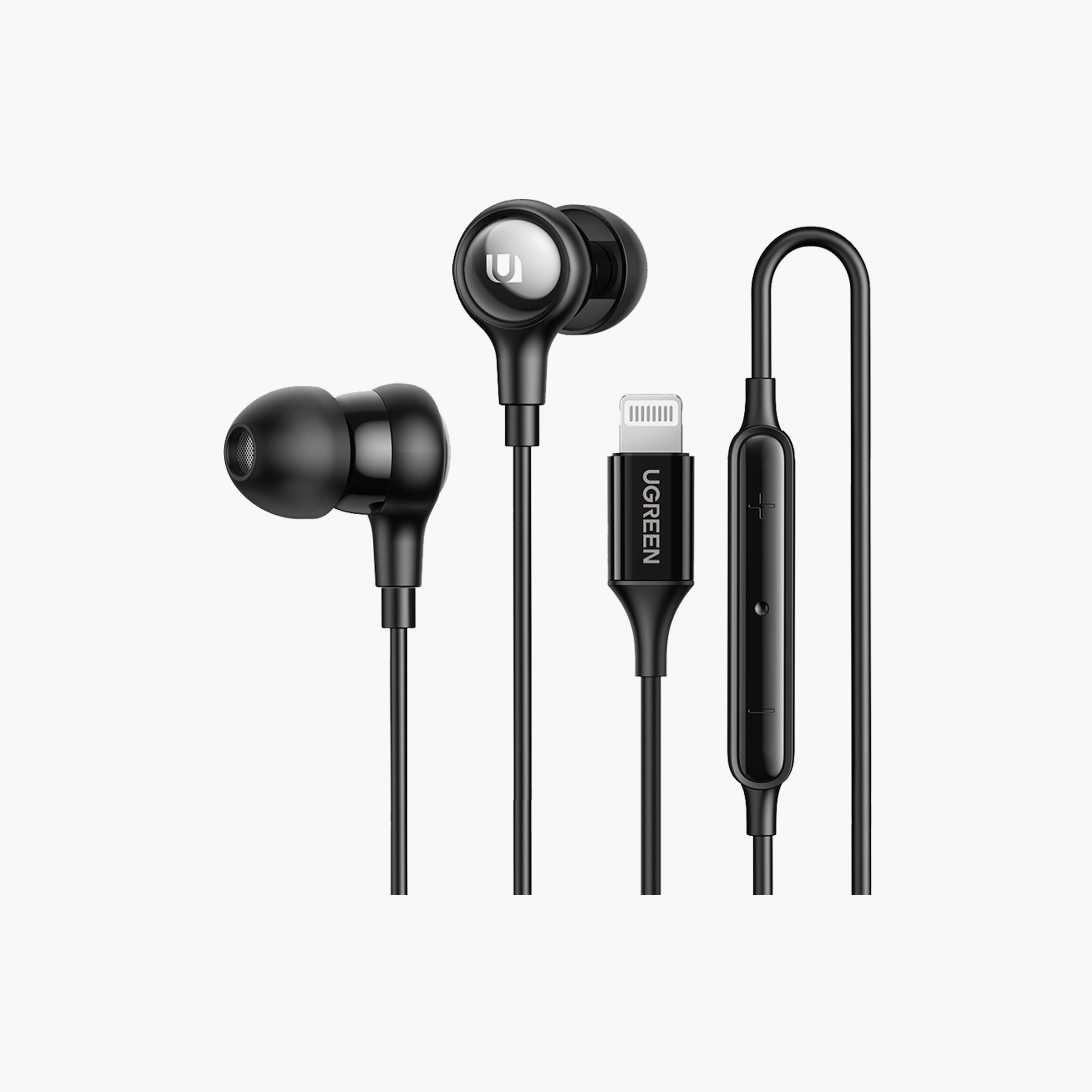 UGREEN Wired Earphones with mic MFI Lightning Connector - Black | 30631-electronics-headphonesandearphones-image-1