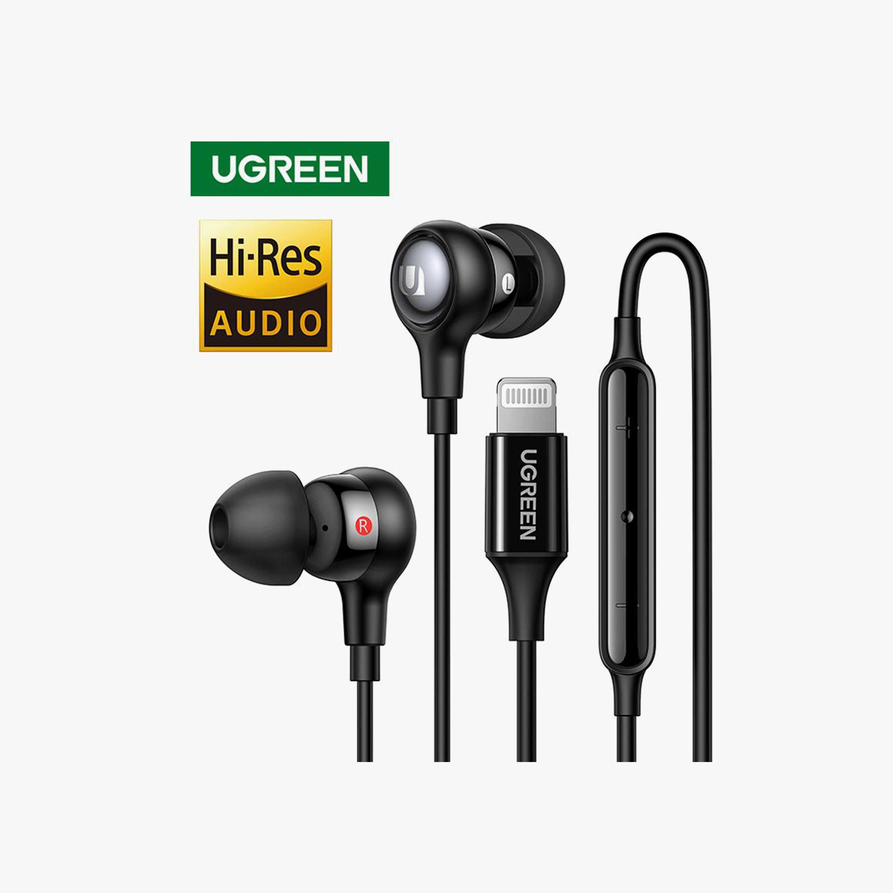 UGREEN Wired Earphones with mic MFI Lightning Connector - Black | 30631-electronics-headphonesandearphones-image-2