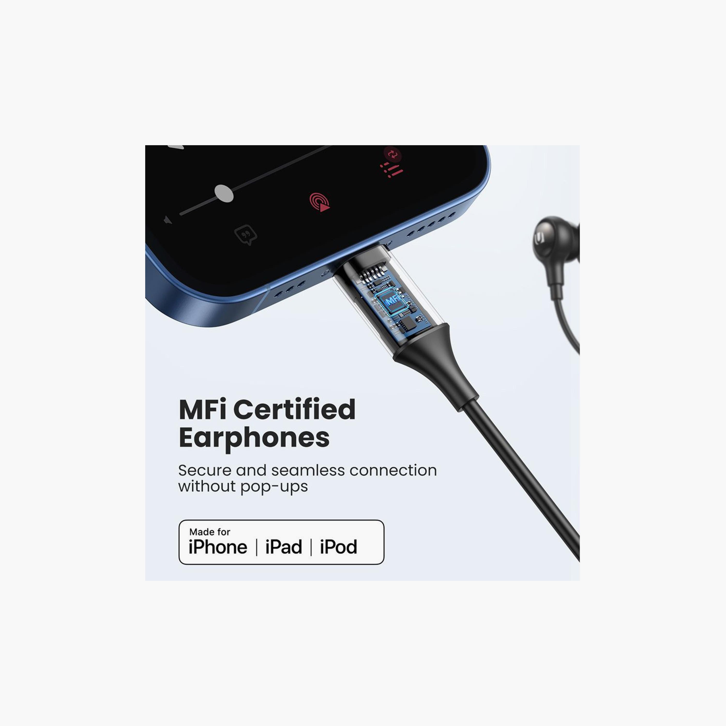 UGREEN Wired Earphones with mic MFI Lightning Connector - Black | 30631-electronics-headphonesandearphones-image-6