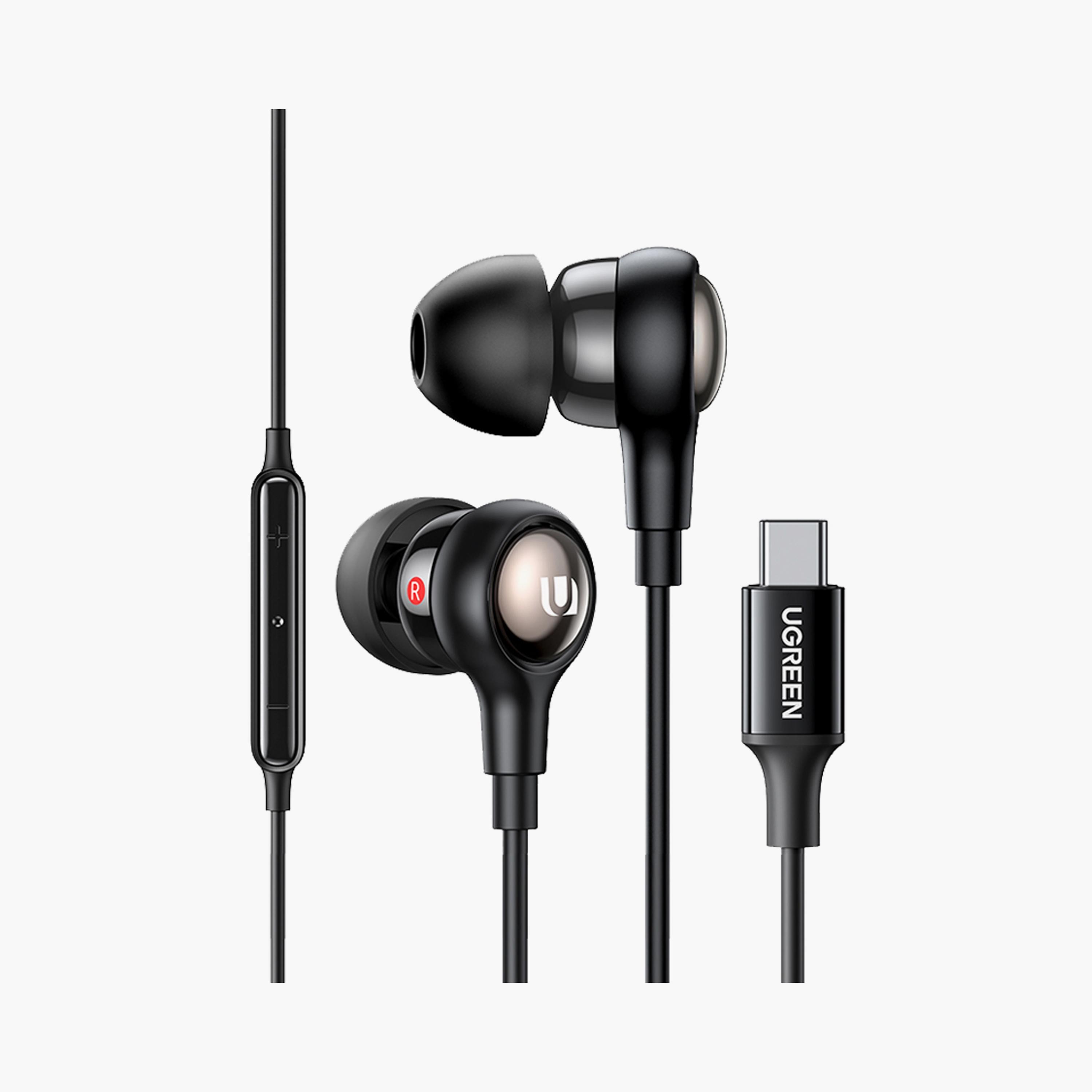 UGREEN Wired Earphones with mic Type-C Connector - Black | 30638-electronics-headphonesandearphones-image-1
