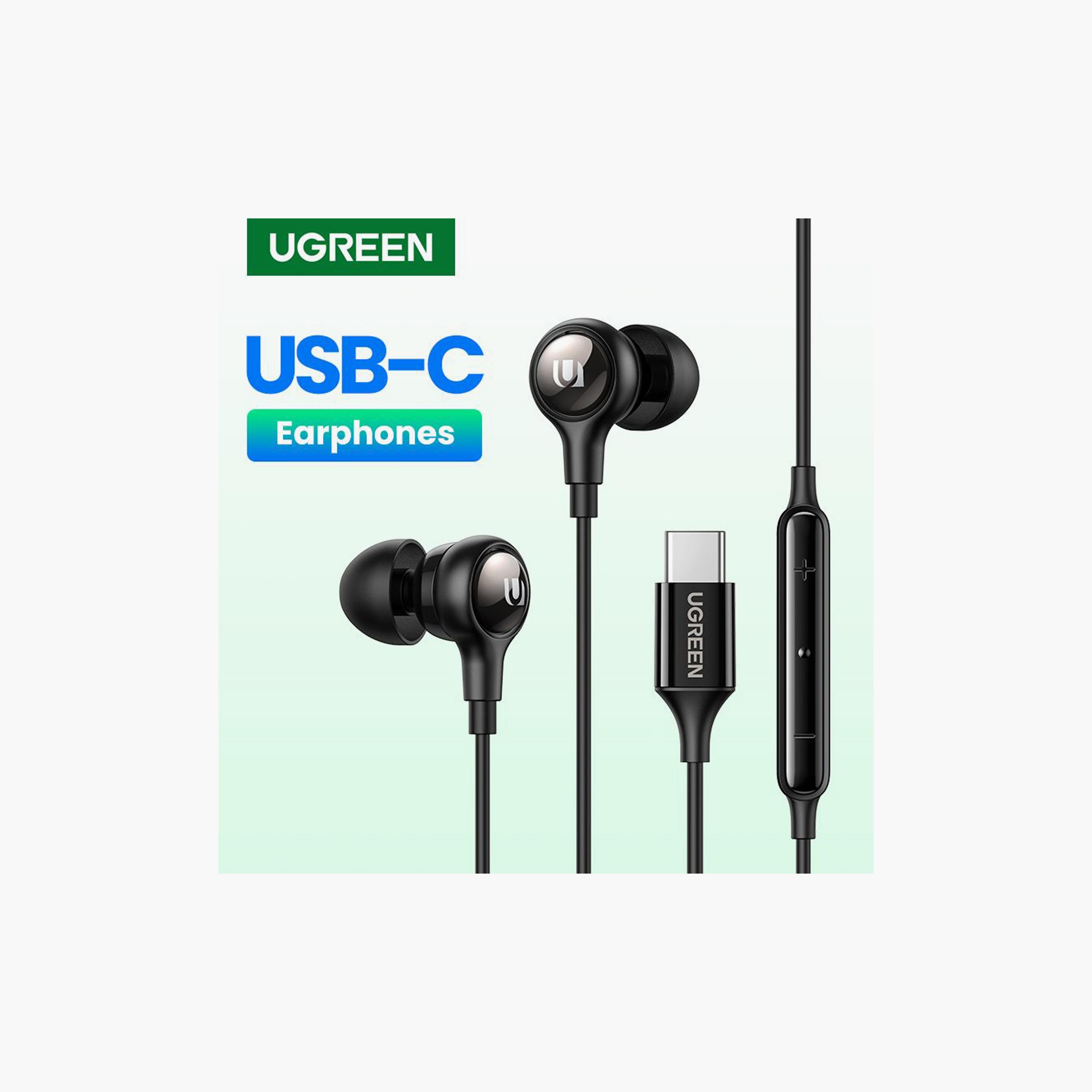UGREEN Wired Earphones with mic Type-C Connector - Black | 30638-electronics-headphonesandearphones-image-4