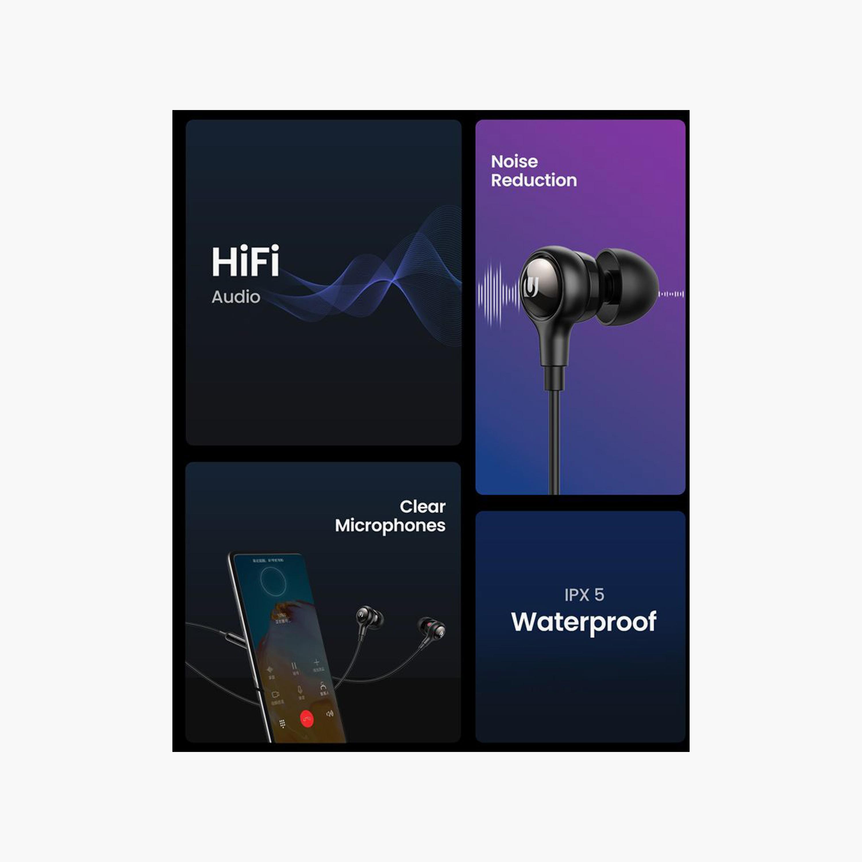 UGREEN Wired Earphones with mic Type-C Connector - Black | 30638-electronics-headphonesandearphones-image-5