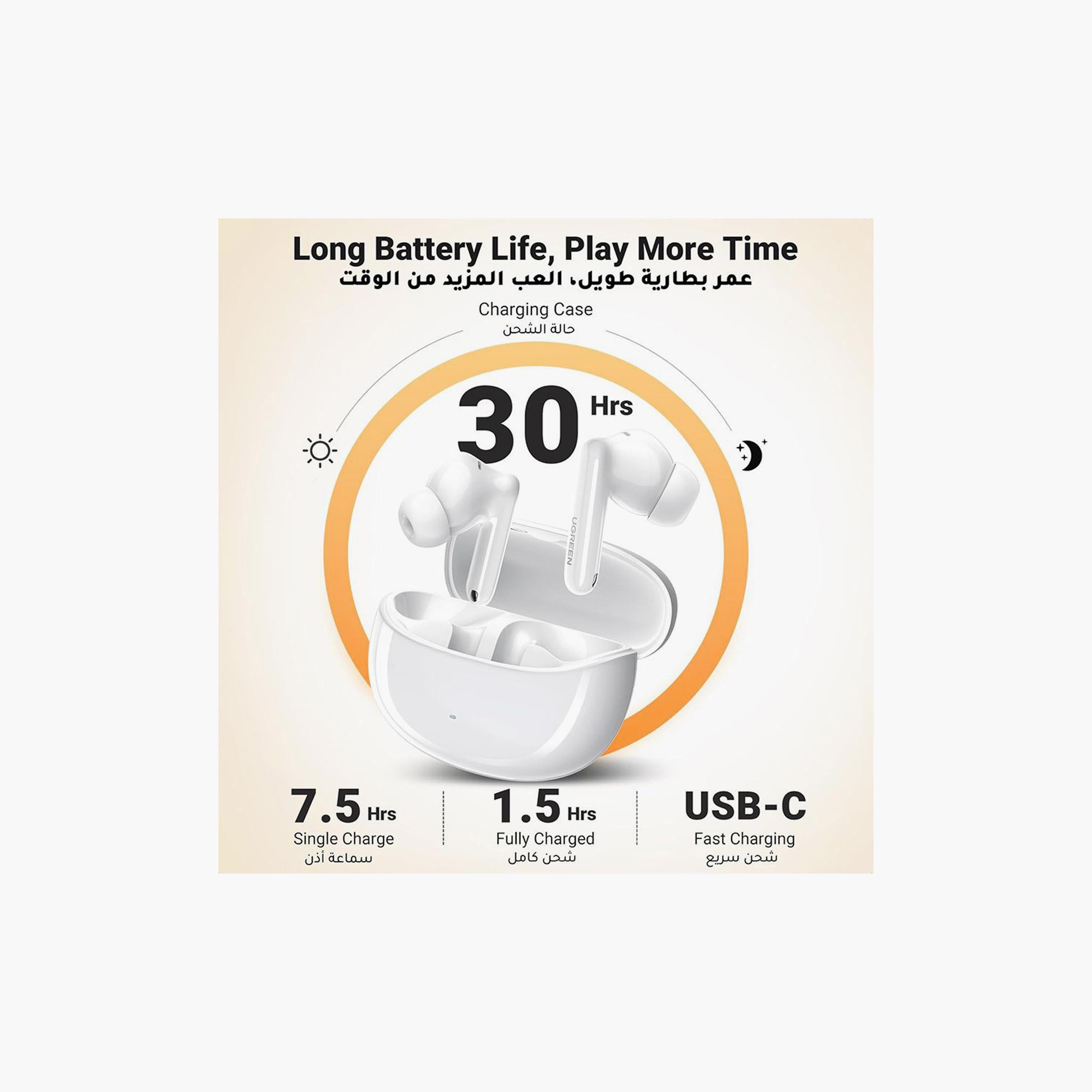 UGREEN Earbuds Wireless HiTune T3 Pro Active Noise-Cancelling - White | 35725-electronics-headphonesandearphones-image-6