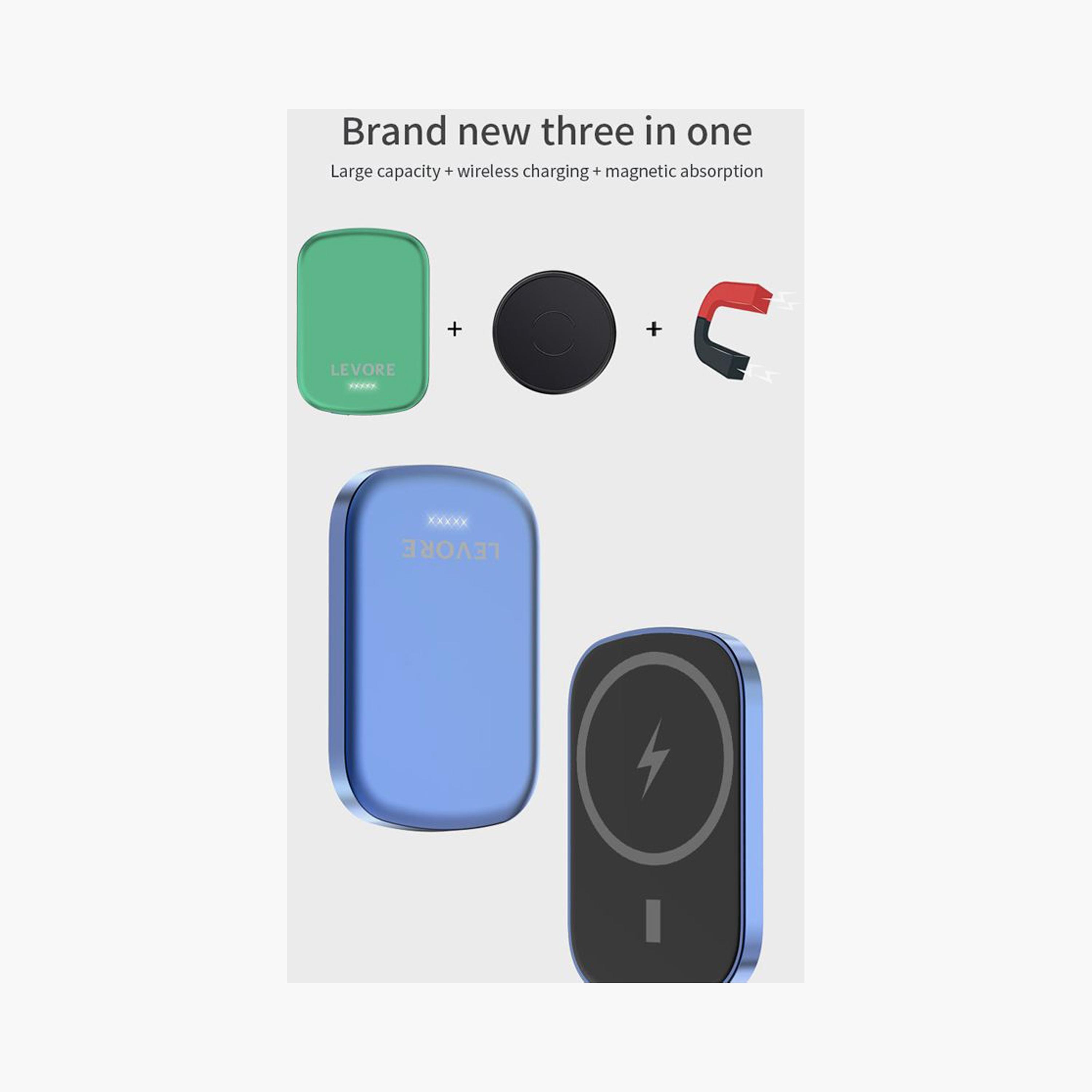 Levore 2 in 1 Magnetic Wireless Power Bank PD 20W 10000 mAh - Black | LP311-BK-electronics-portabledevices-image-2