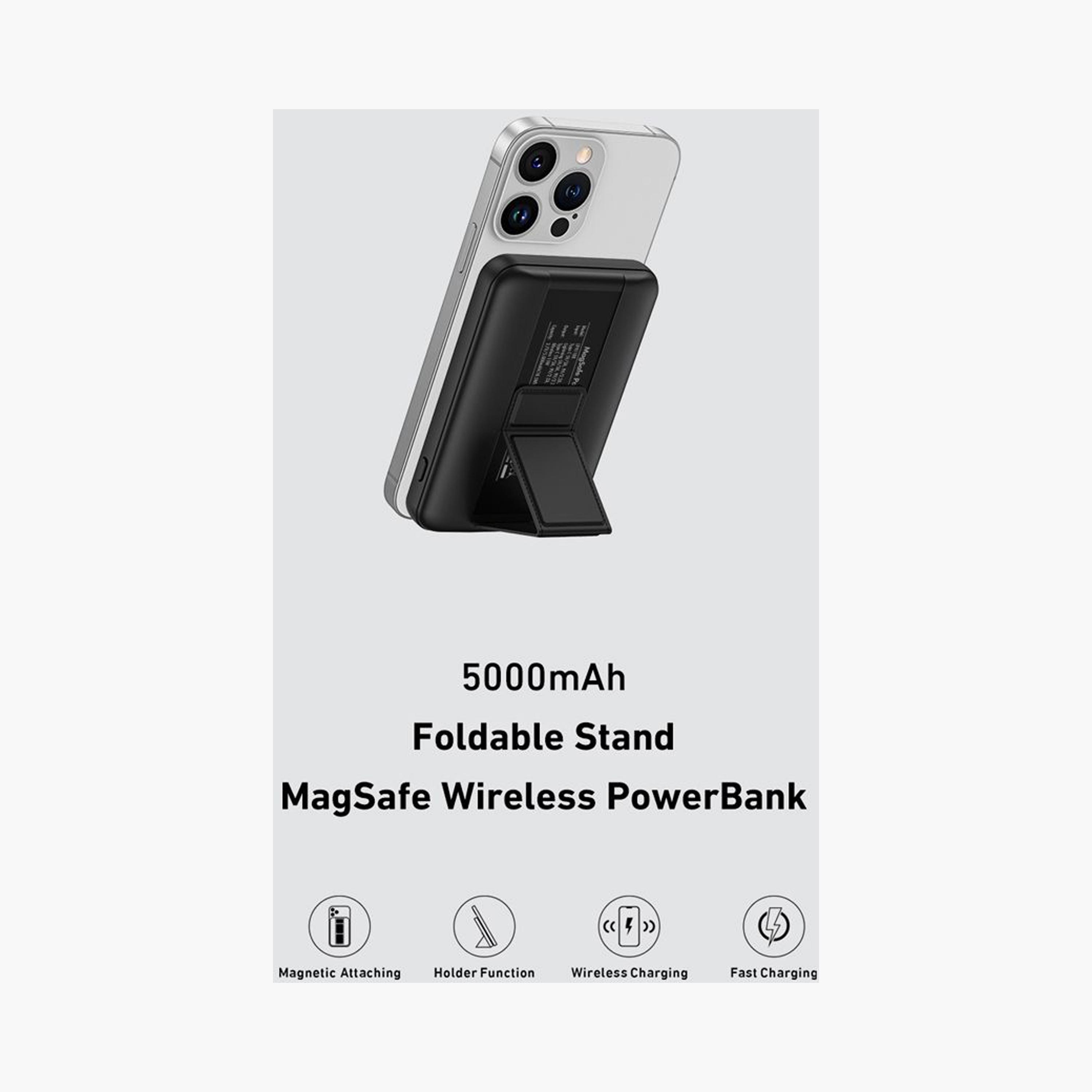 Levore Wireless Magnetic Power Bank 5000mAh Fast Charging PD20W 15W - Black | LP411-BK-electronics-accessories-mobileaccesories-image-4
