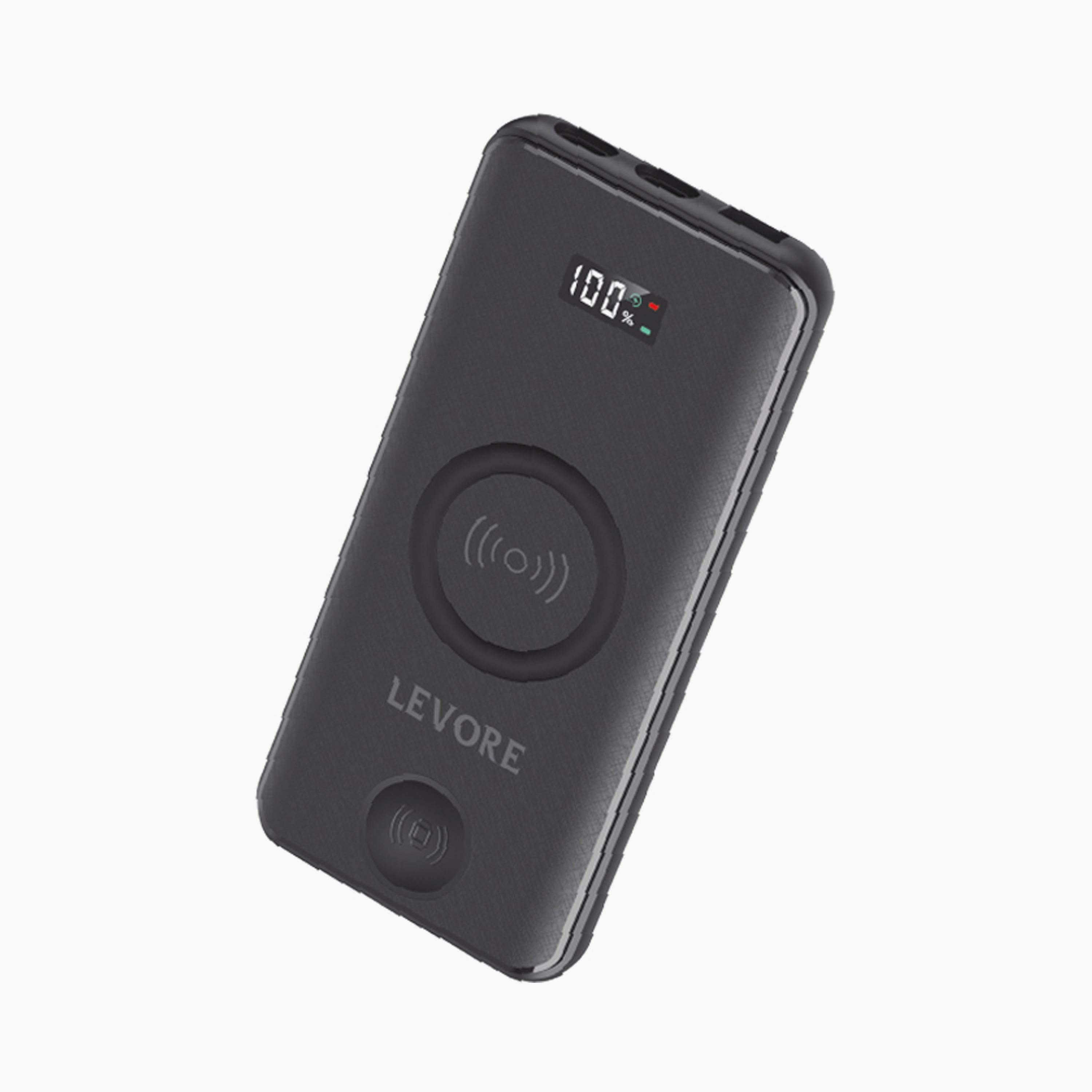 Levore Power Bank with Wireless Charging 10000 mAh 20W - Black | LP431-BK-electronics-accessories-mobileaccesories-image-1
