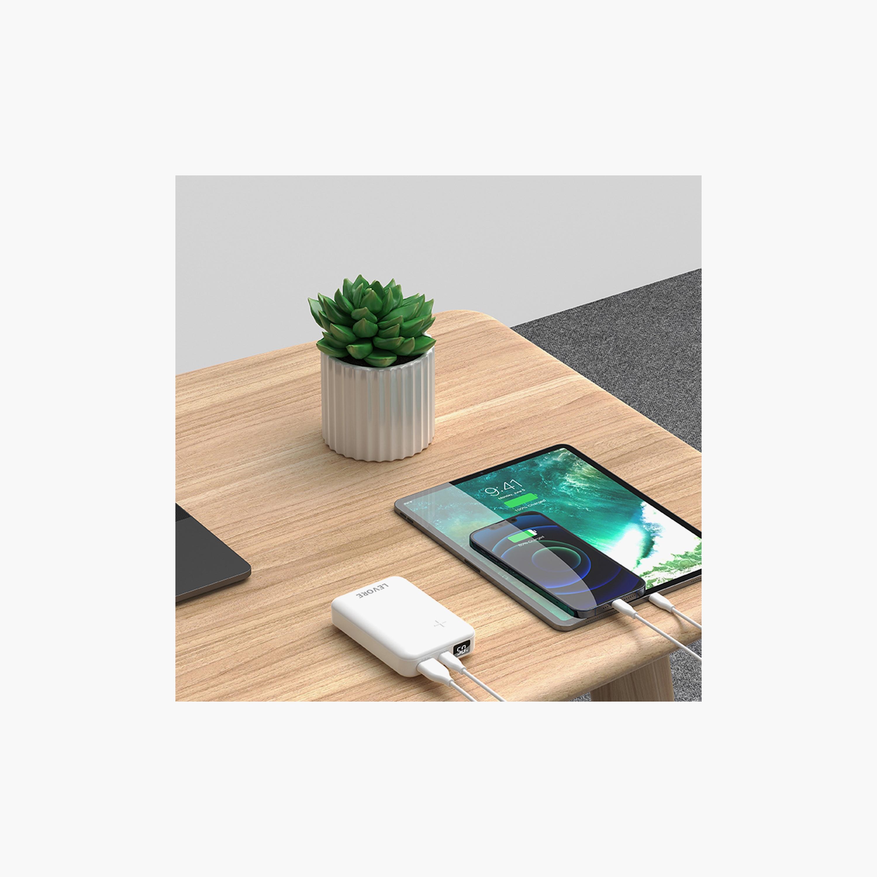 Levore Power Bank 10000mAh PD with 2 USBPorts - White | LP221-WH-electronics-accessories-mobileaccesories-image-2