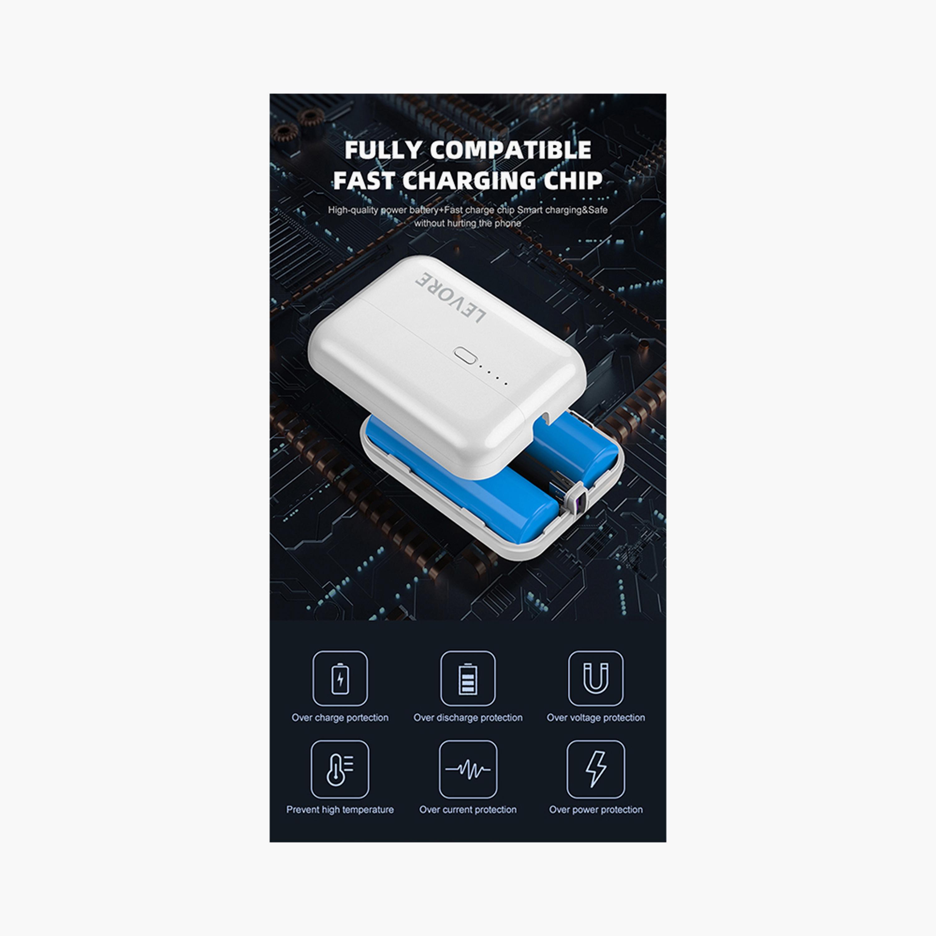 Levore Power Bank 10000mAh Fast Charging with 2 USB Ports - White | LP222-WH-electronics-accessories-mobileaccesories-image-2