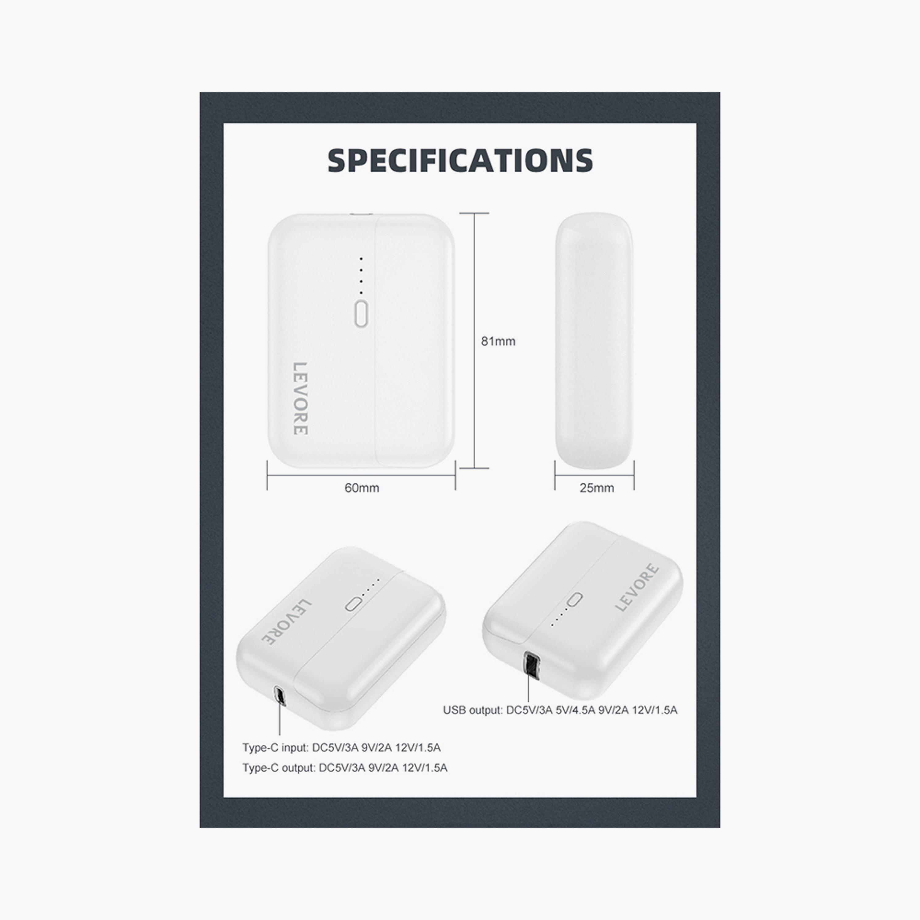 Levore Power Bank 10000mAh Fast Charging with 2 USB Ports - White | LP222-WH-electronics-accessories-mobileaccesories-image-3