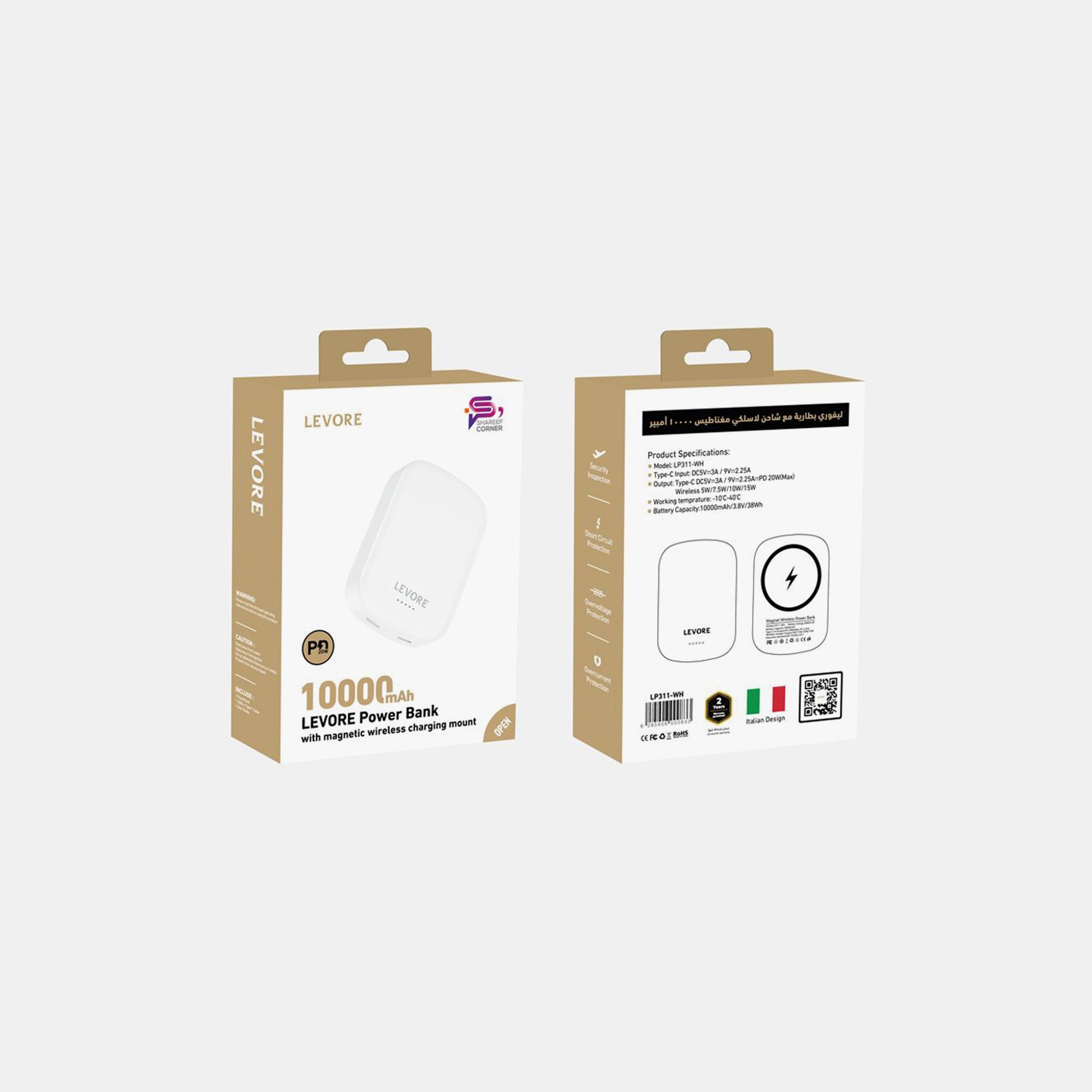 Levore 2 in 1 Magnetic Wireless Power Bank PD 20W 10000 mAh - White | LP311-WH-electronics-accessories-mobileaccesories-image-5