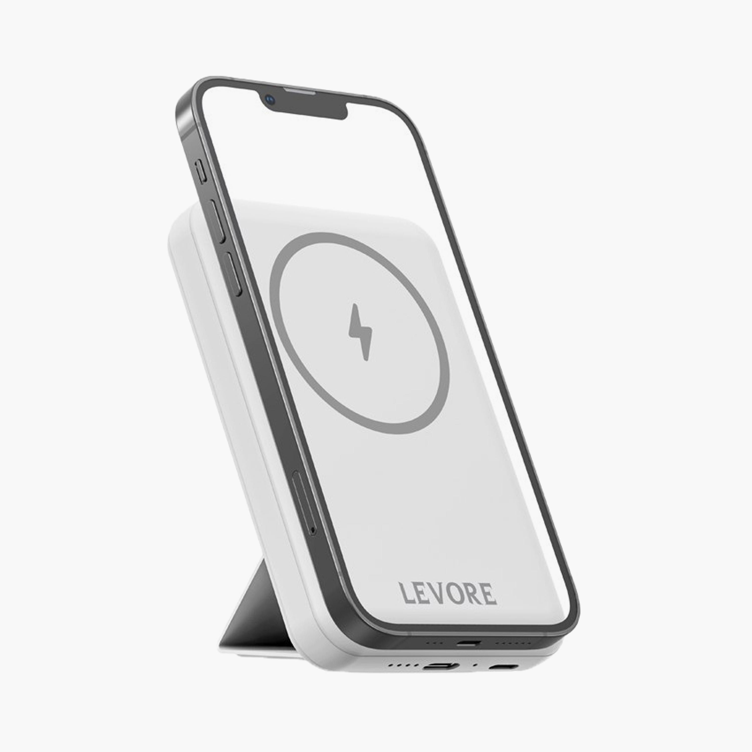 Levore Wireless Magnetic Power Bank 5000mAh Fast Charging PD20W 15W - White | LP411-WH-electronics-accessories-mobileaccesories-image-1