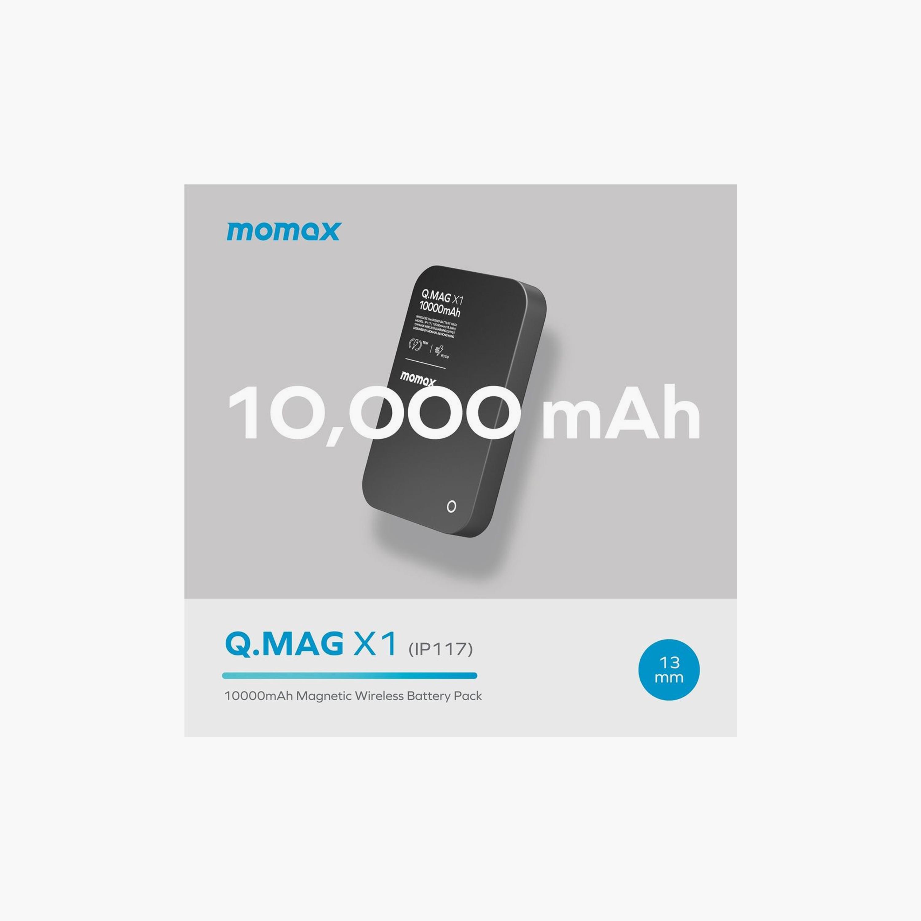 Momax Q.Mag X1 Wireless Power Bank MagSafe 10000mAh - Black | IP117D-electronics-accessories-mobileaccesories-image-3