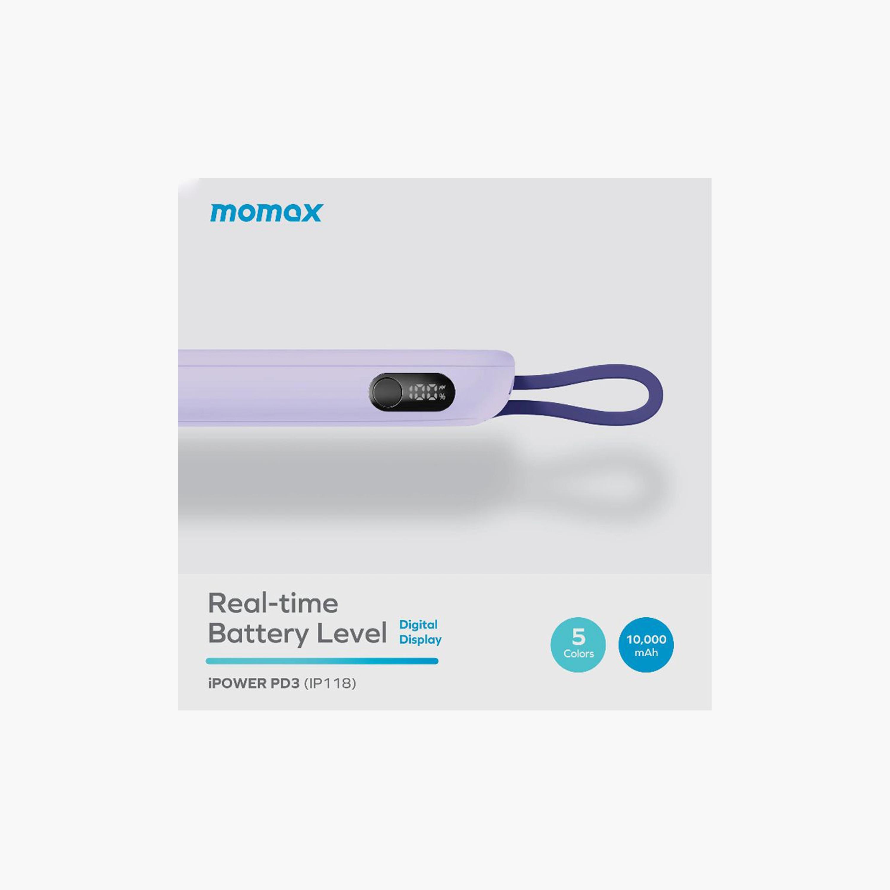 Momax iPower Power Bank PD3 10000mAh 22.5W - Blue | IP118B-electronics-portabledevices-image-3