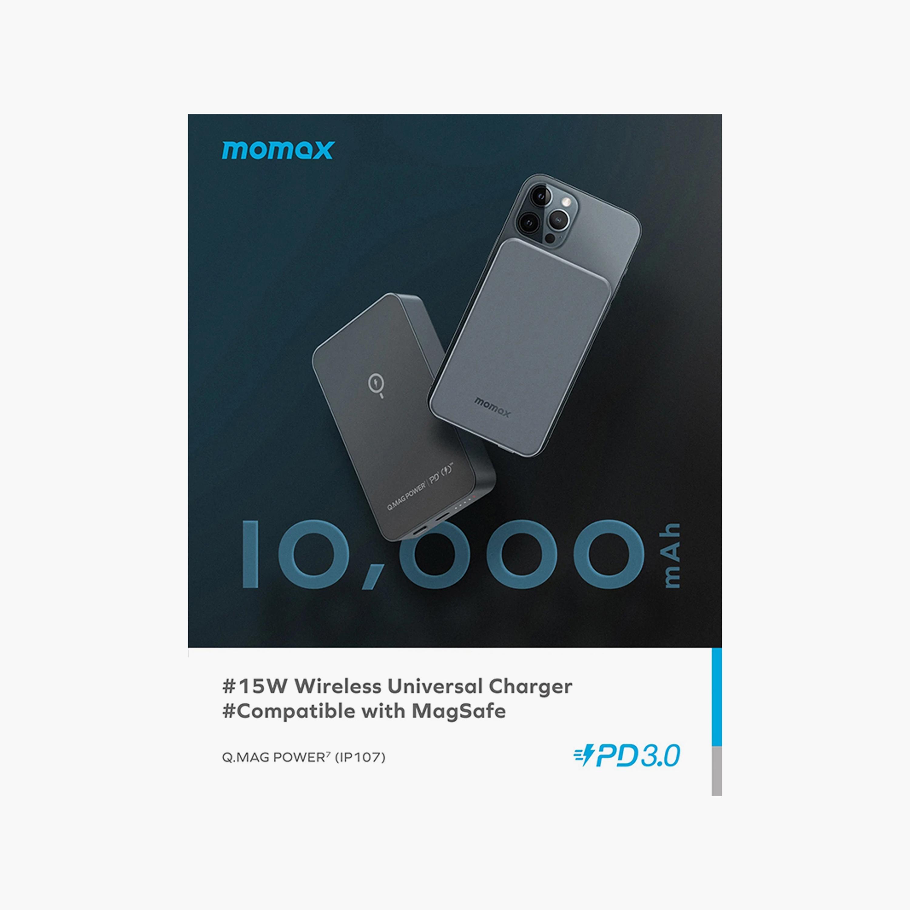Momax Q.Mag Magnetic Wireless Battery Pack 10000mAh - Space Grey | IP107E-electronics-accessories-mobileaccesories-image-3