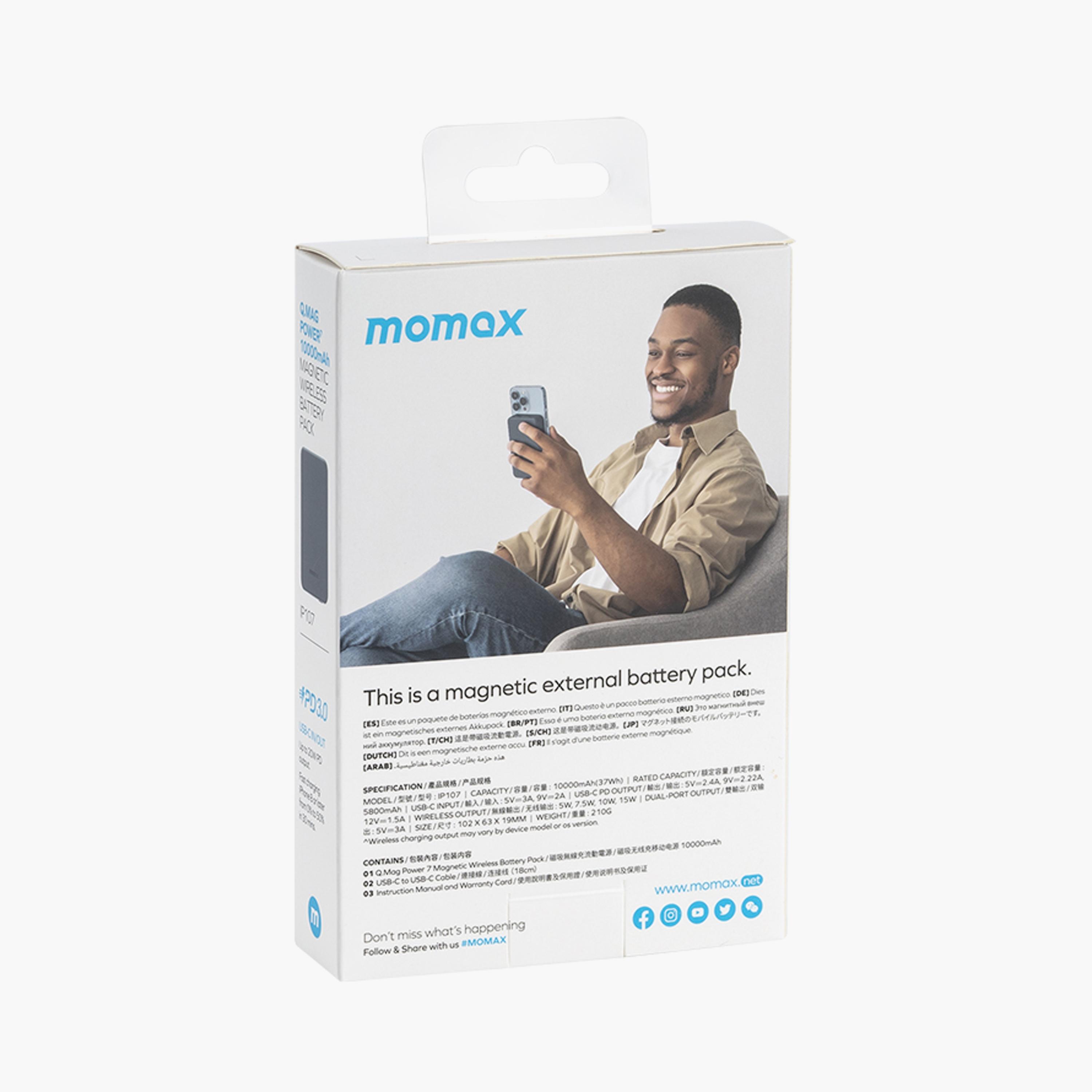 Momax Q.Mag Magnetic Wireless Battery Pack 10000mAh - Silver | IP107S-electronics-portabledevices-image-3