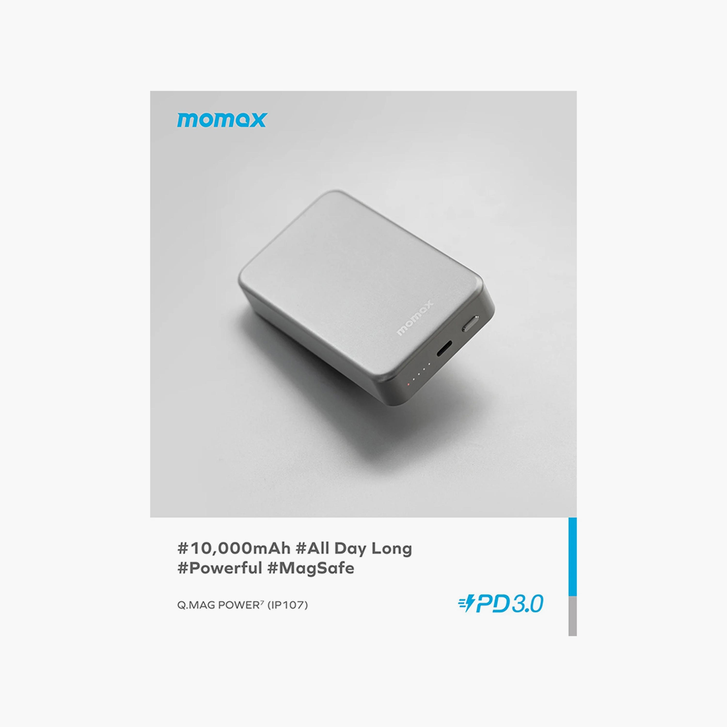 Momax Q.Mag Magnetic Wireless Battery Pack 10000mAh - Silver | IP107S-electronics-portabledevices-image-4