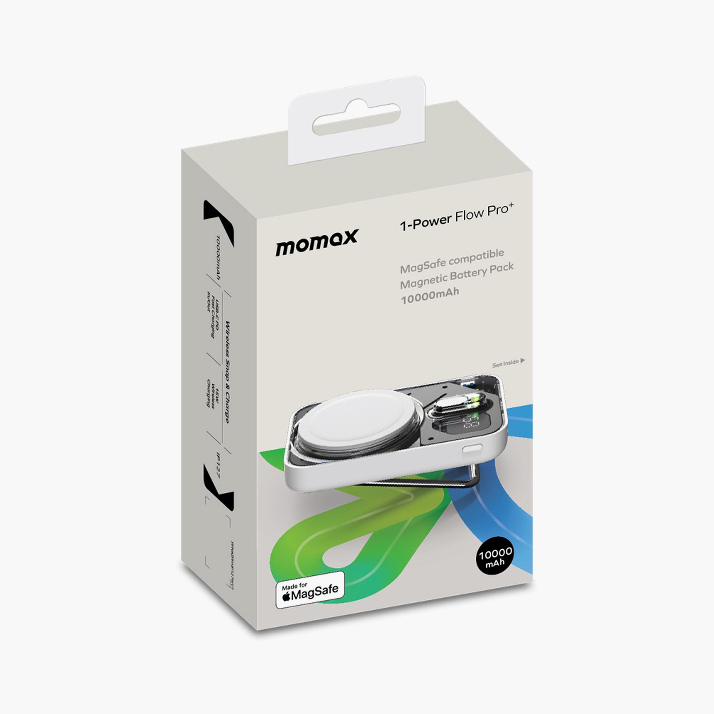 Momax 1-Power Flow Pro+ Wireless Magnetic Battery MagSafe 10000mAh - White | IP127W-electronics-accessories-mobileaccesories-image-6