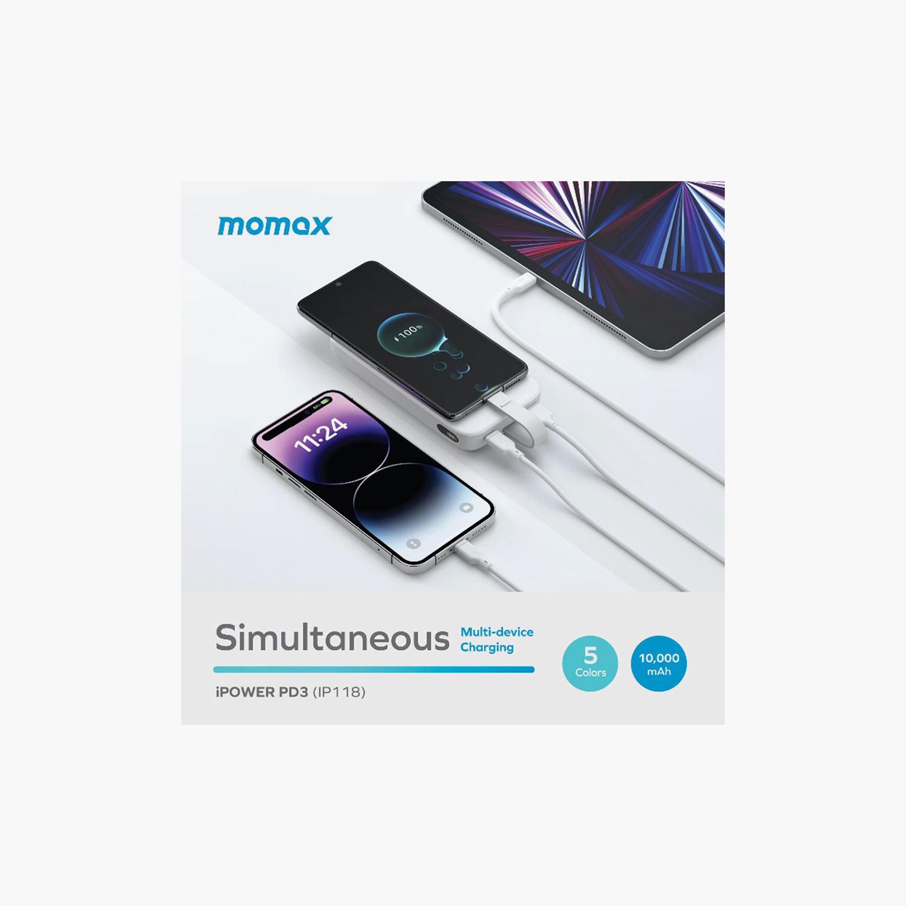 Momax iPower Power Bank PD3 10000mAh 22.5W - White | IP118W-electronics-portabledevices-image-4