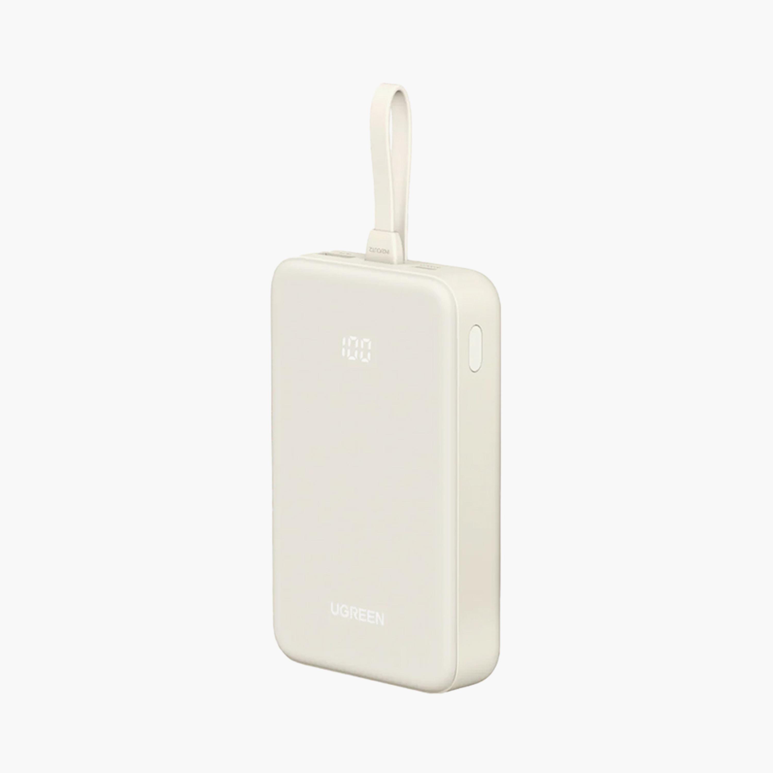 UGREEN Power Bank USB-C and USB Port with Built-in-Cable 22.5W 20000mAh - Beige | 35340-electronics-accessories-mobileaccesories-image-1