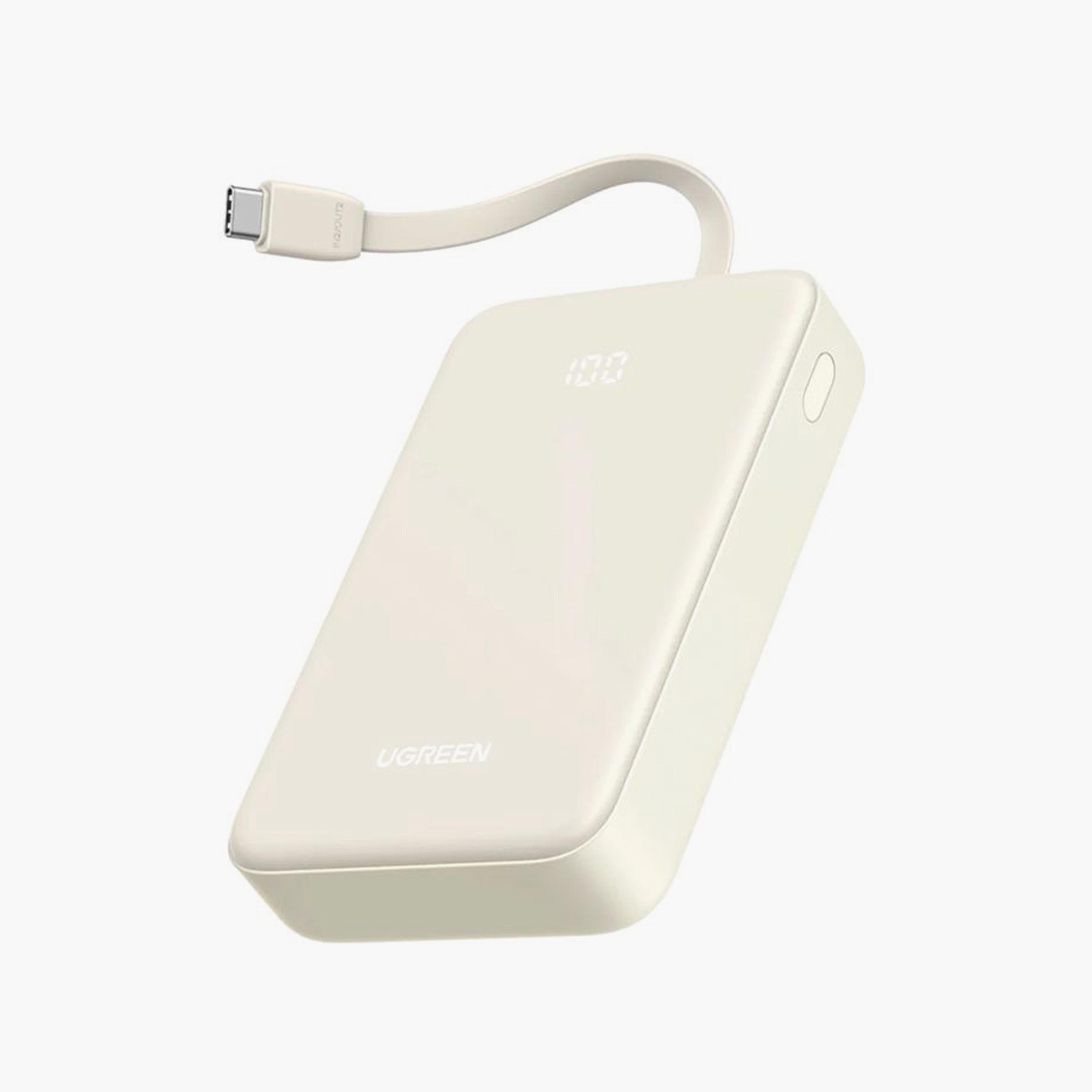 UGREEN Power Bank USB-C and USB Port with Built-in-Cable 22.5W 20000mAh - Beige | 35340-electronics-accessories-mobileaccesories-image-2