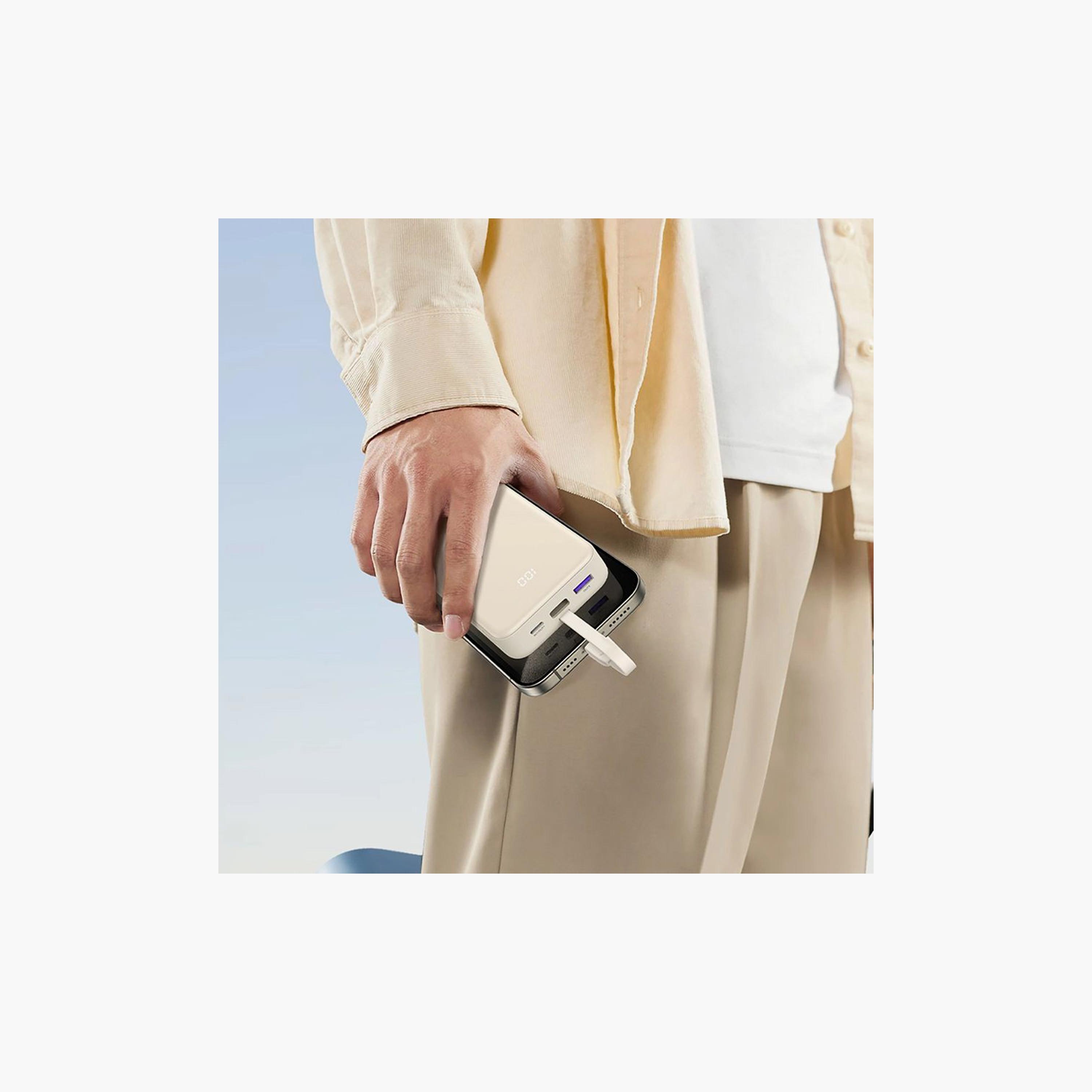 UGREEN Power Bank USB-C and USB Port with Built-in-Cable 22.5W 20000mAh - Beige | 35340-electronics-accessories-mobileaccesories-image-5
