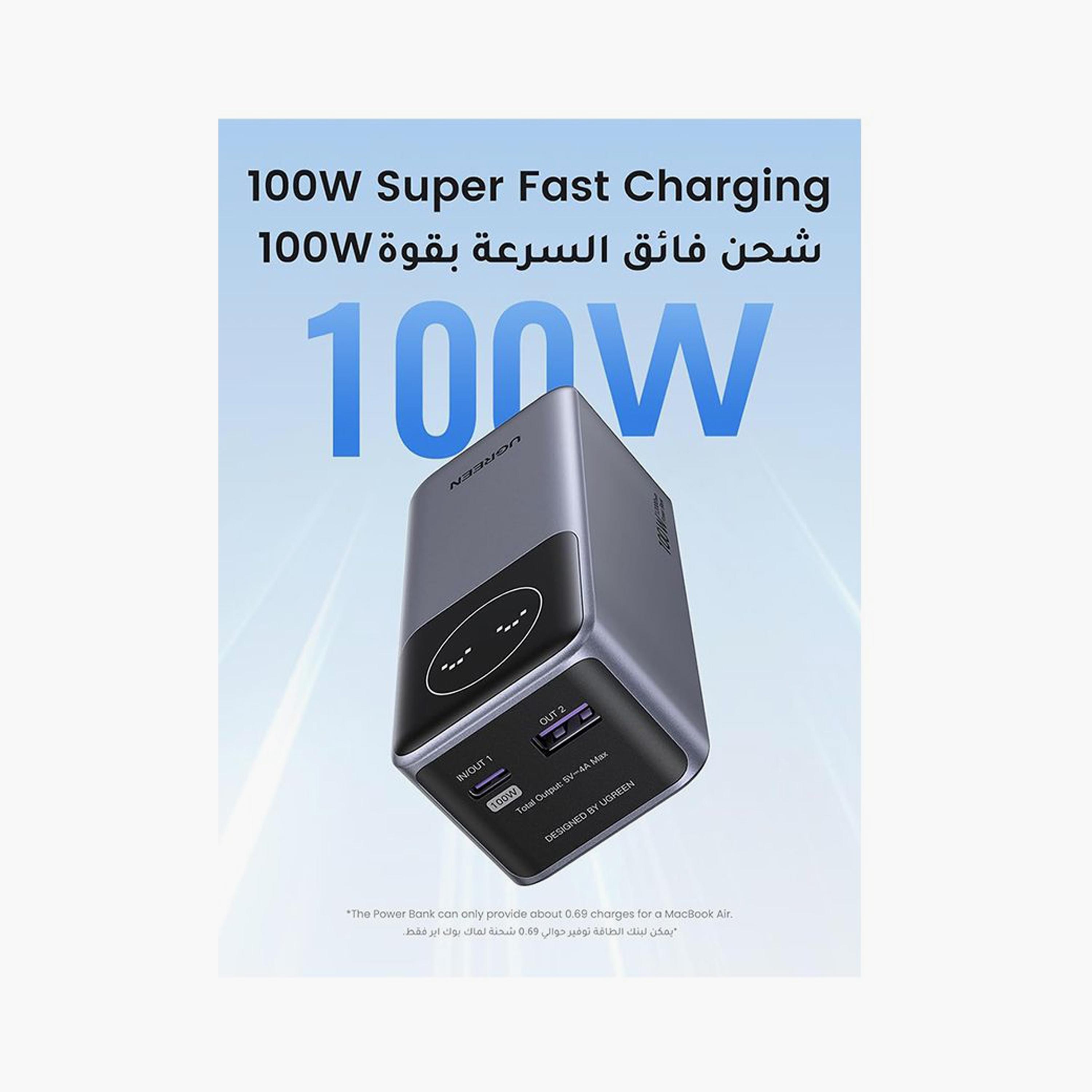 UGREEN Nexode Power Bank with Smart Digital Display 12000mAh 100W - Grey | 35526B-electronics-accessories-mobileaccesories-image-2