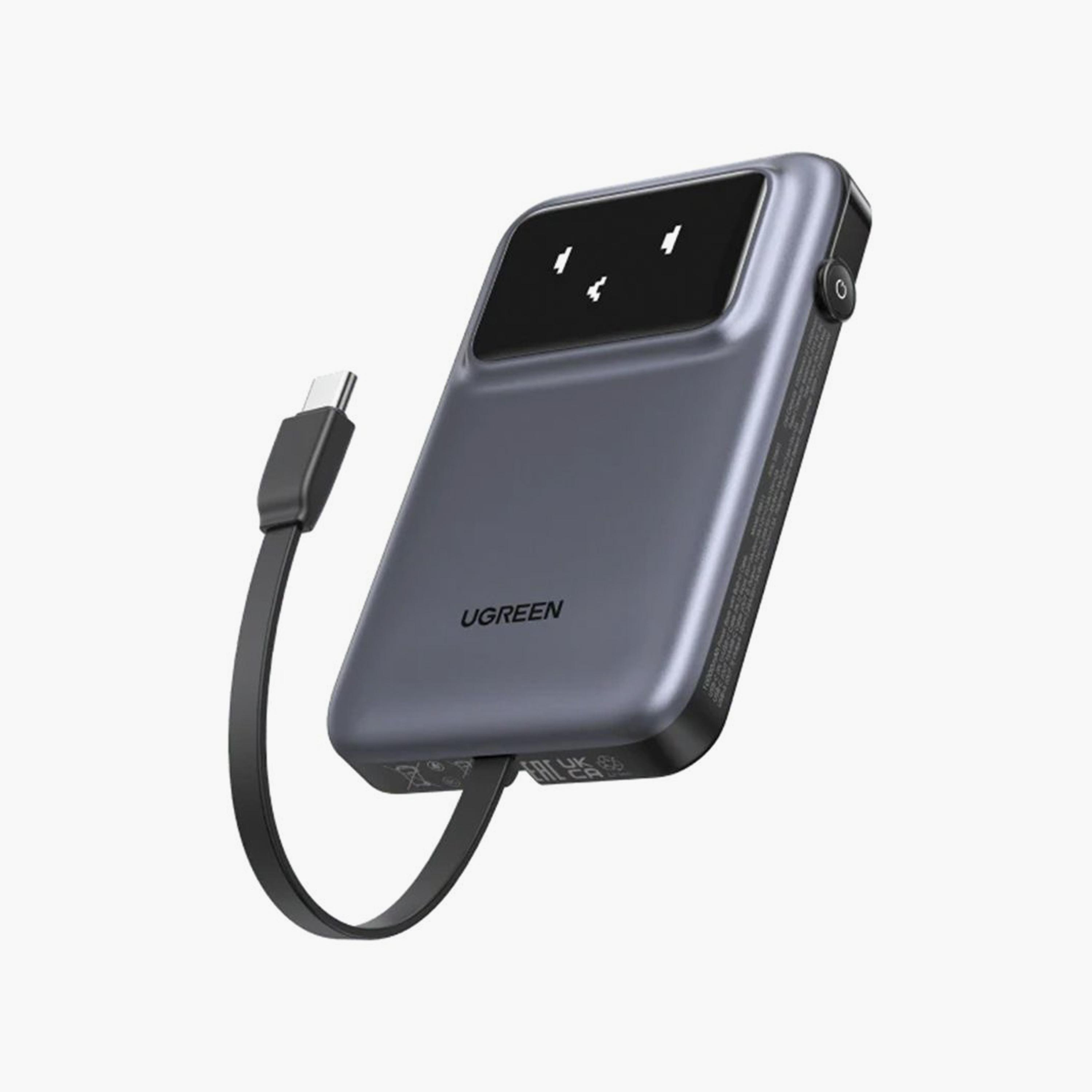 UGREEN Uno Power Bank USB-C and USB Ports with Built-in Cable 10000mAh 30W - Grey | 35603B-electronics-accessories-mobileaccesories-image-2
