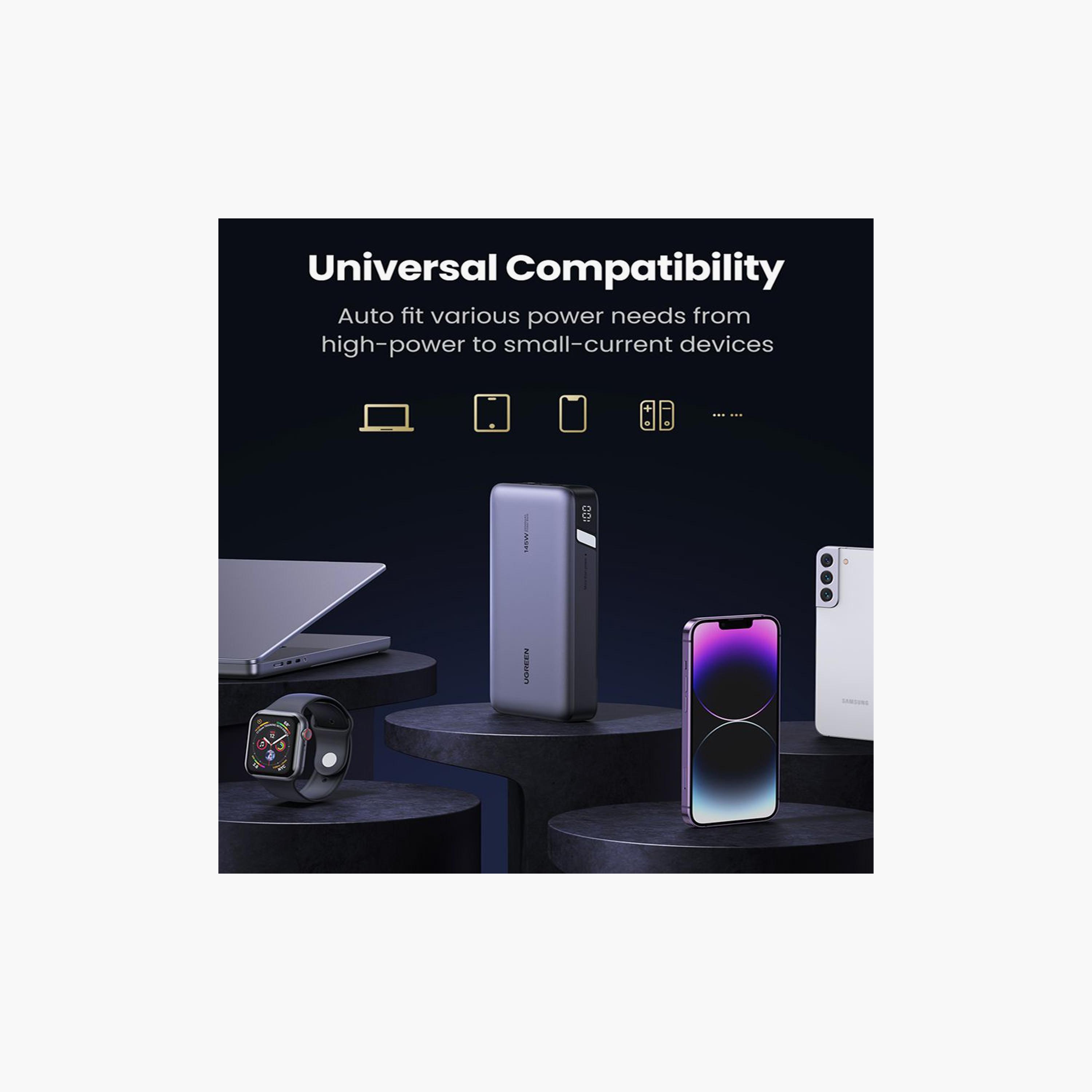 UGREEN Power Bank 25000mAh 145W Two-way Fast Charging - Grey | 90597A-electronics-portabledevices-image-6
