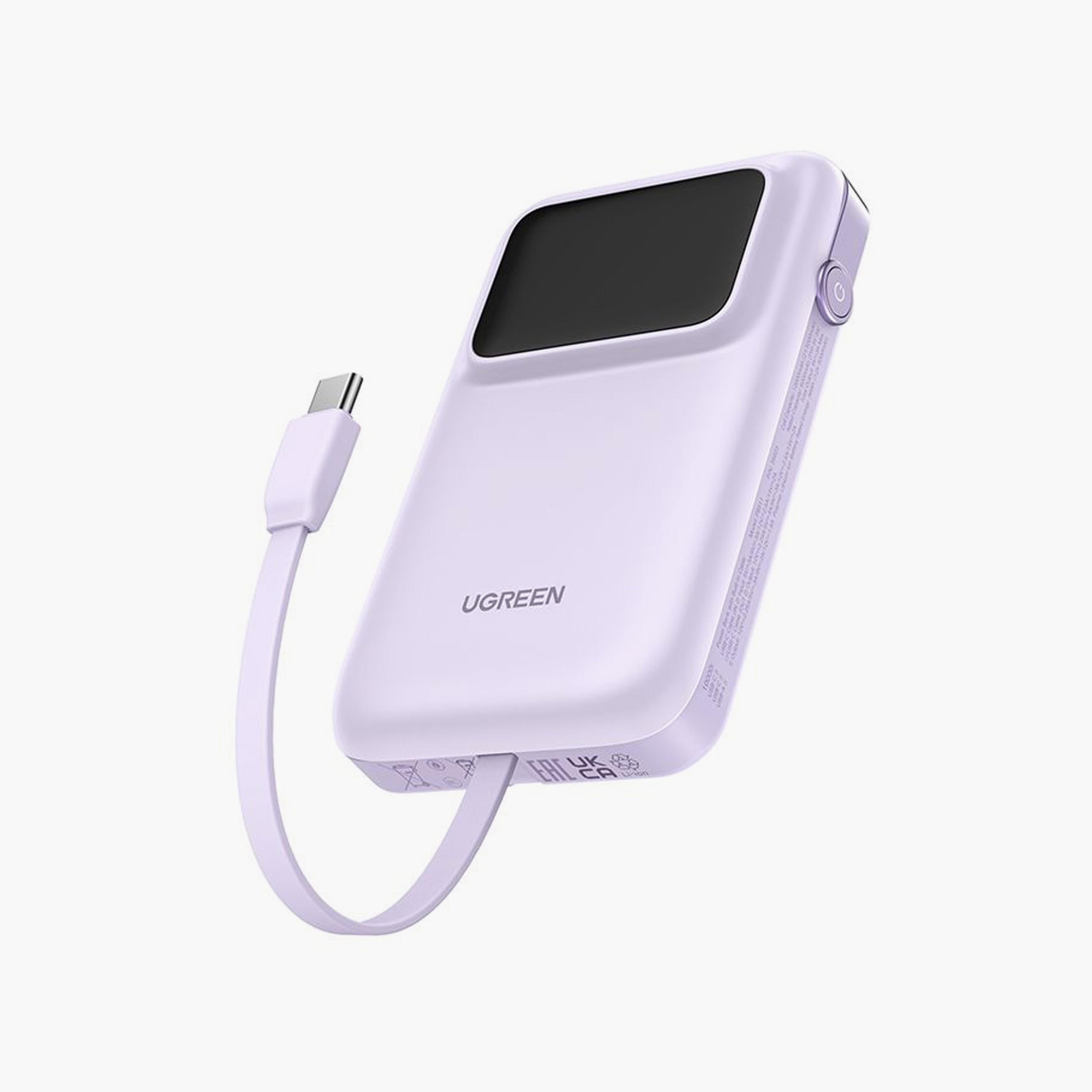 UGREEN Uno Power Bank USB-C and USB Ports with Built-in Cable 10000mAh 30W - Purple | 35604B-electronics-accessories-mobileaccesories-image-2