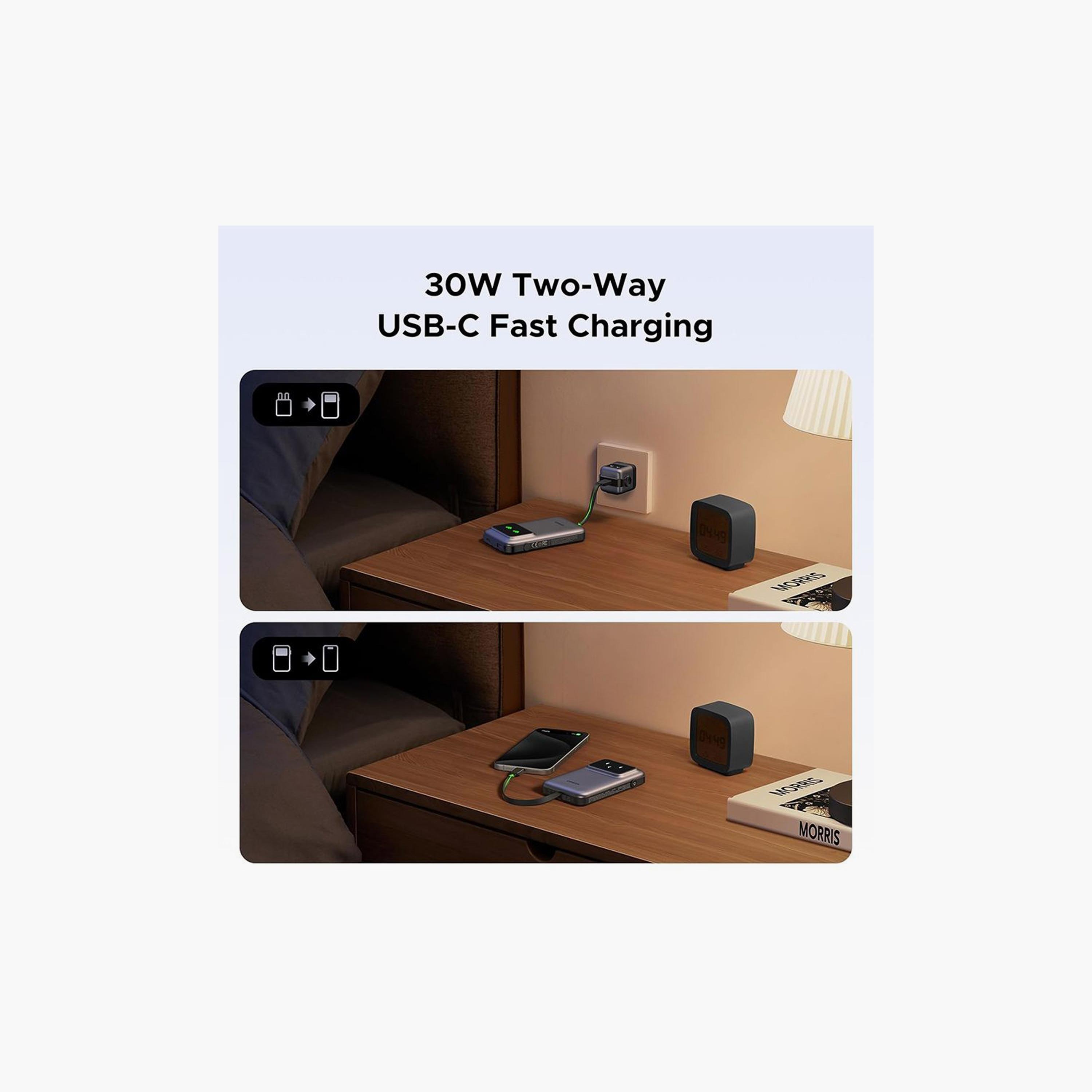 UGREEN Uno Power Bank USB-C and USB Ports with Built-in Cable 10000mAh 30W - Purple | 35604B-electronics-accessories-mobileaccesories-image-5