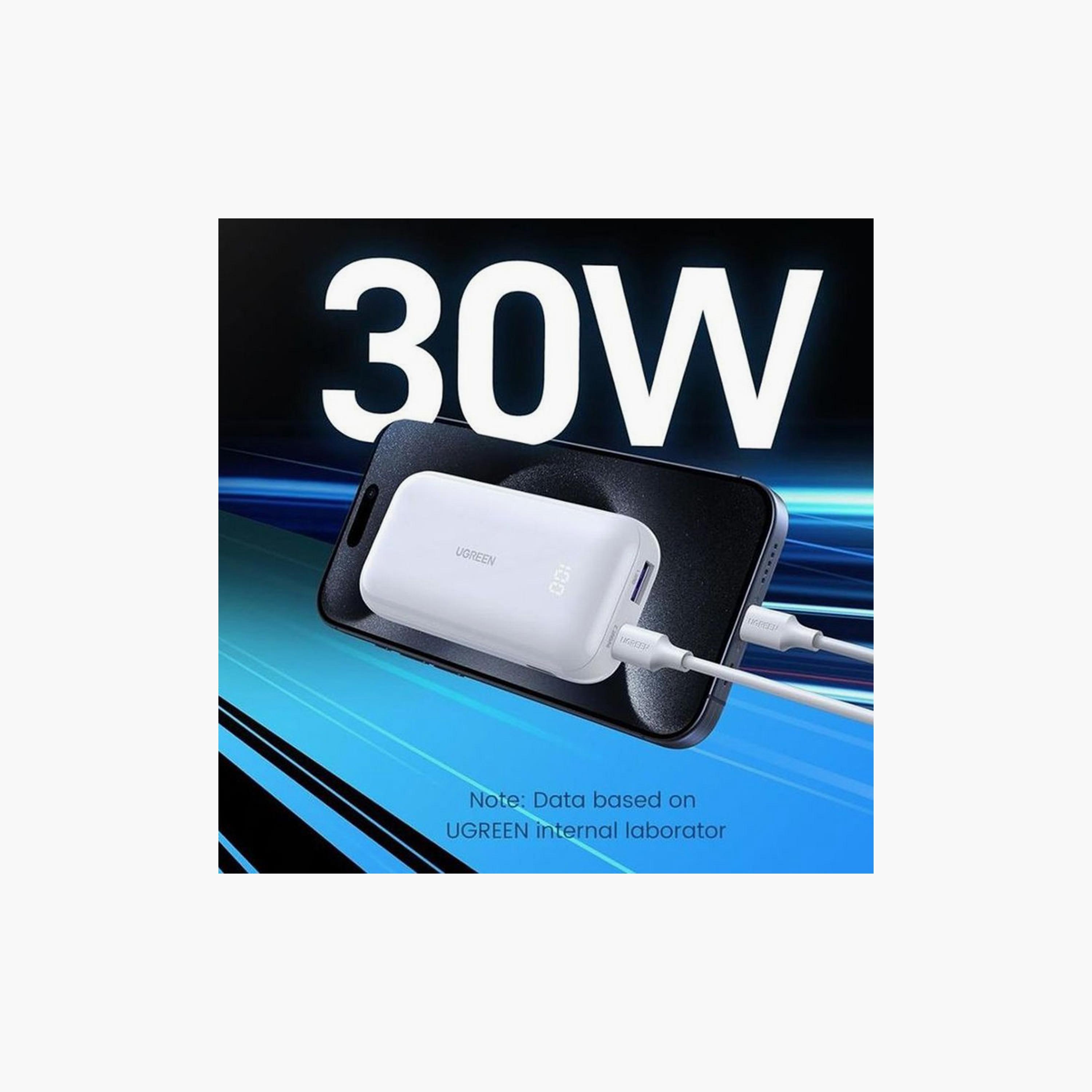 UGREEN Mini Power Bank Two-Way Fast Charging 10000mAh 30W - White | 25189-electronics-accessories-mobileaccesories-image-2
