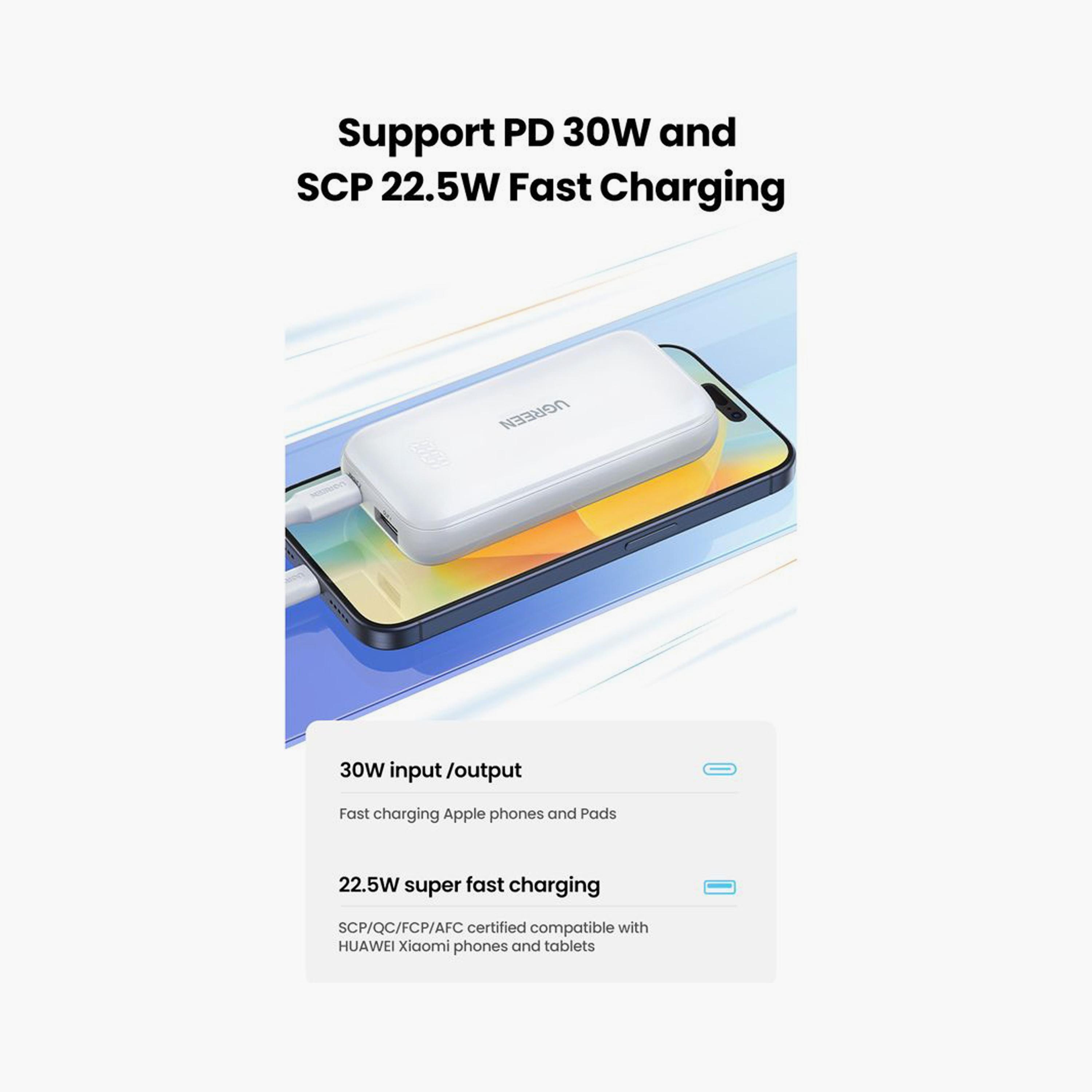 UGREEN Mini Power Bank Two-Way Fast Charging 10000mAh 30W - White | 25189-electronics-accessories-mobileaccesories-image-3