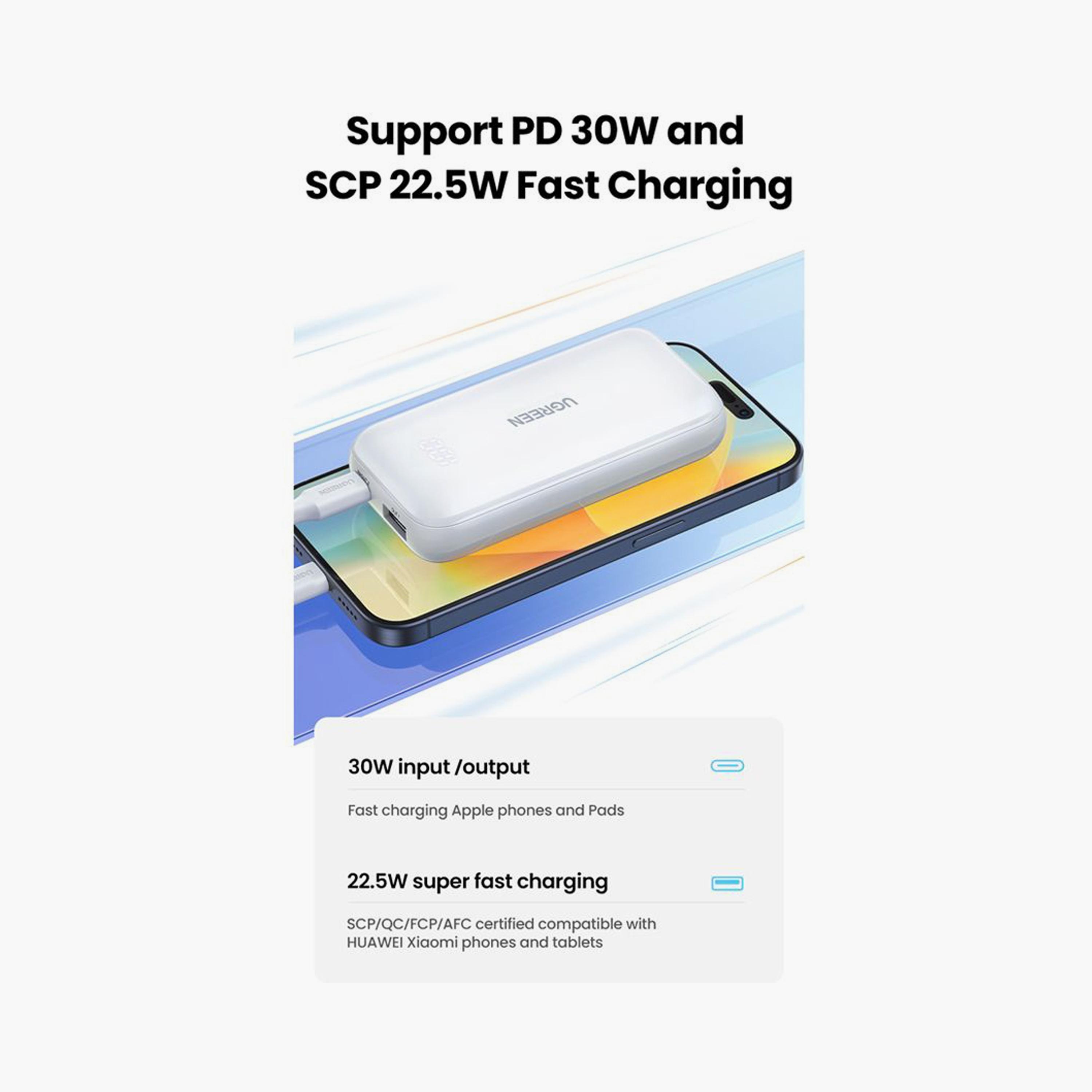 UGREEN Mini Power Bank Two-Way Fast Charging 10000mAh 30W - White | 25189-electronics-accessories-mobileaccesories-image-4