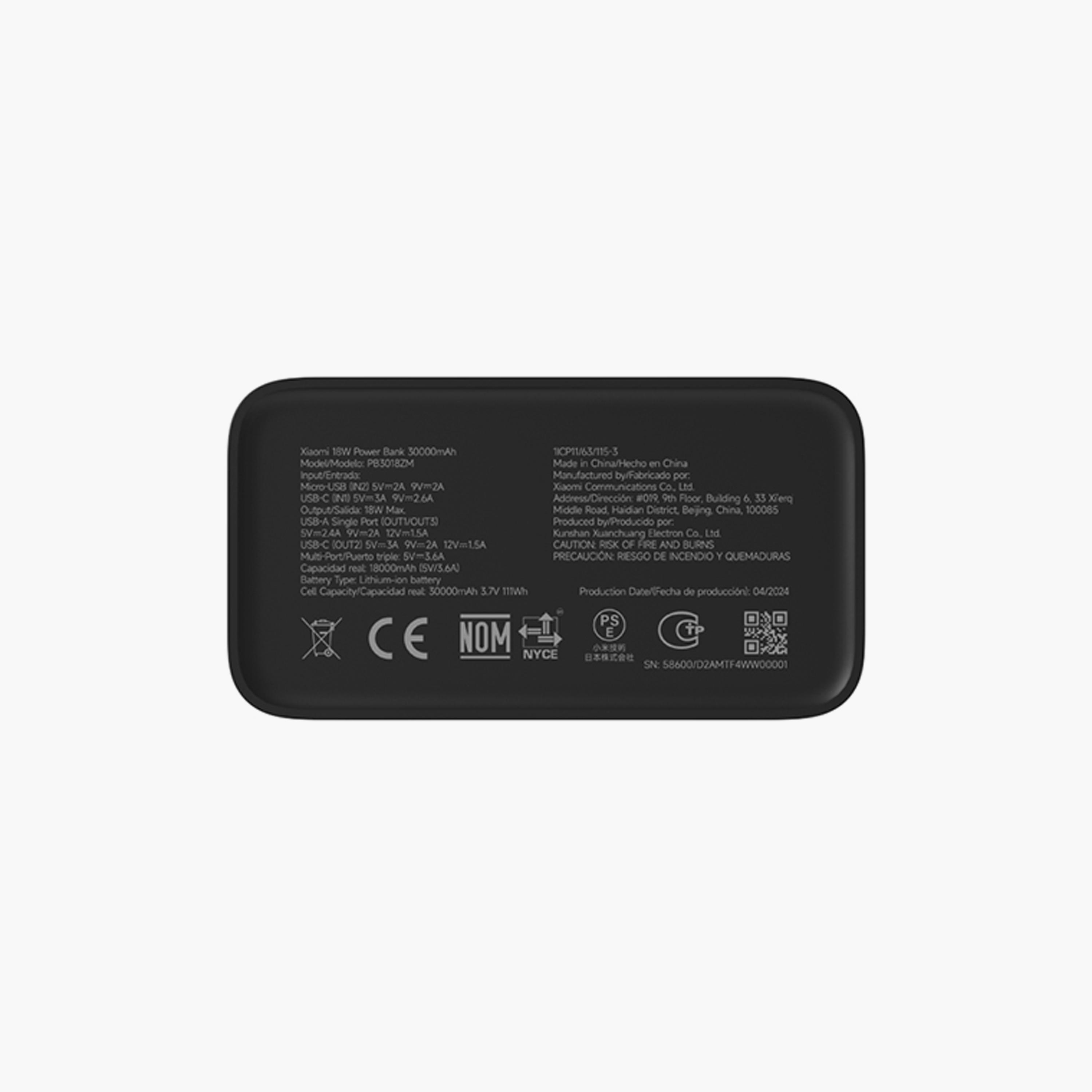 Xiaomi Power Bank 2-USB and USB-C Port 30000mAh 18W - Black | BHR9126GL-electronics-accessories-mobileaccesories-image-5