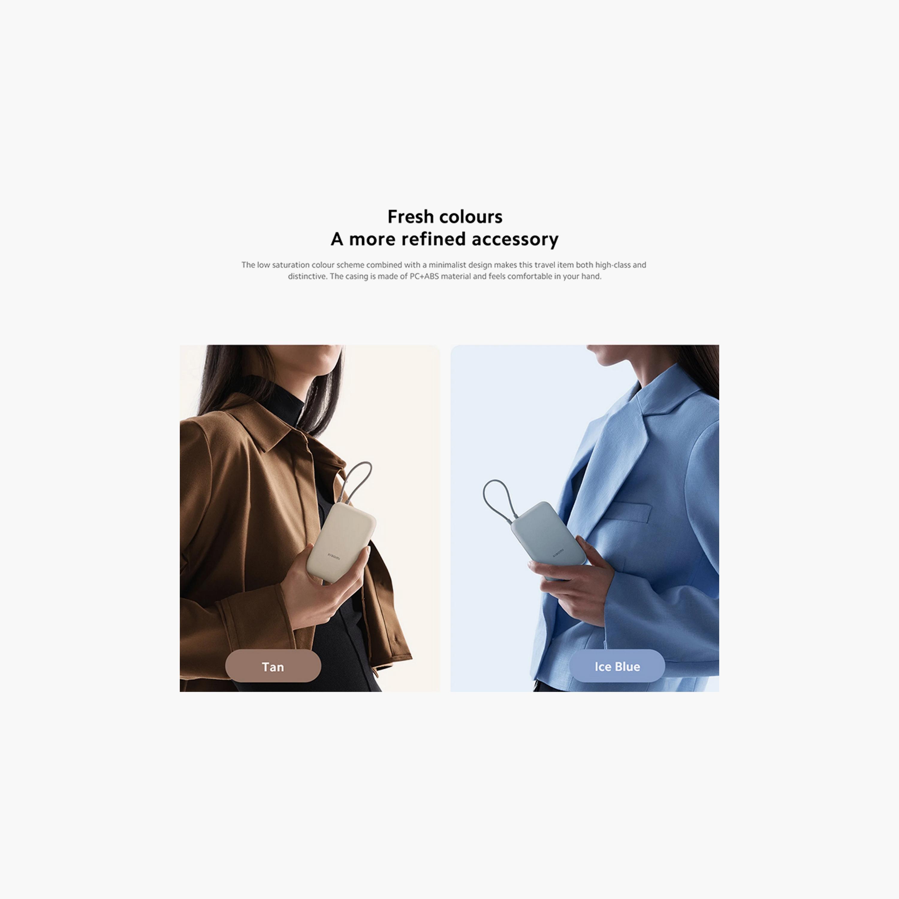 Xiaomi Power Bank 10000mAh Integrated Cable USB and USB-C Port 22.5W - Tan | BHR9072GL-electronics-portabledevices-image-5