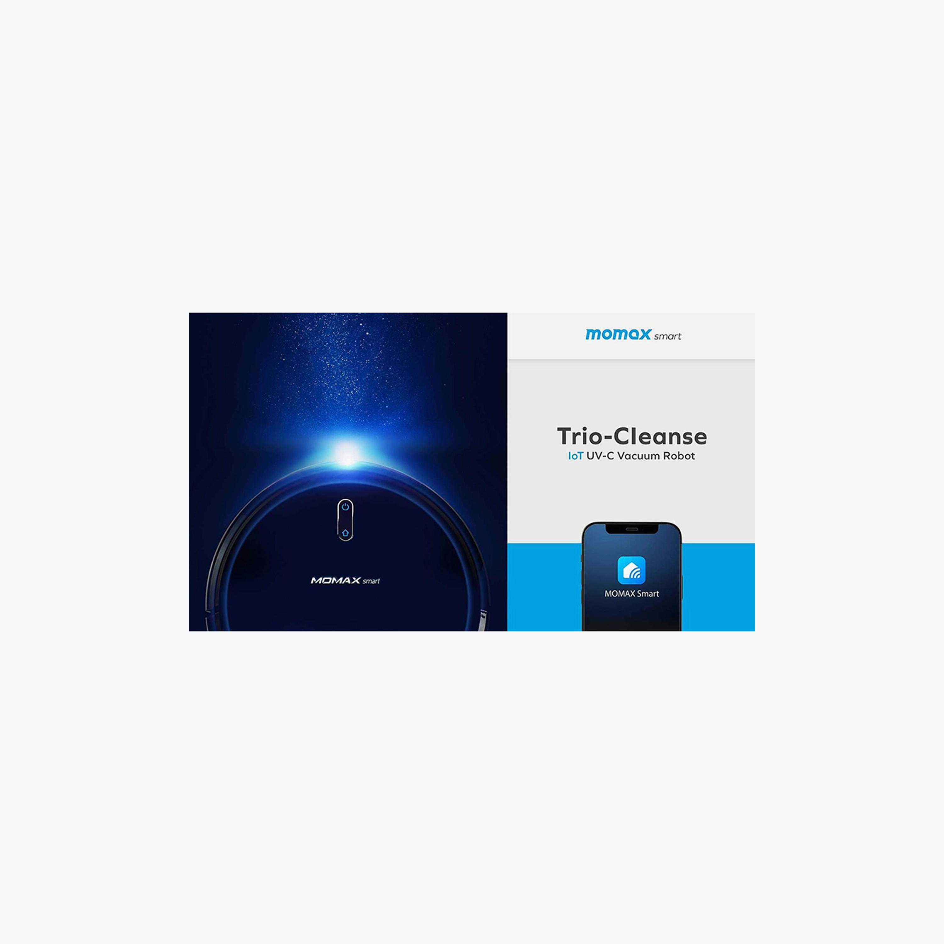 Momax Trio-Cleanse IoT UV-C Vacuum Robot, Sweeps, Wipes & Sterilizes - Black | RO1SUKD-household-appliances-homeappliances-vacuumcleaners-image-4